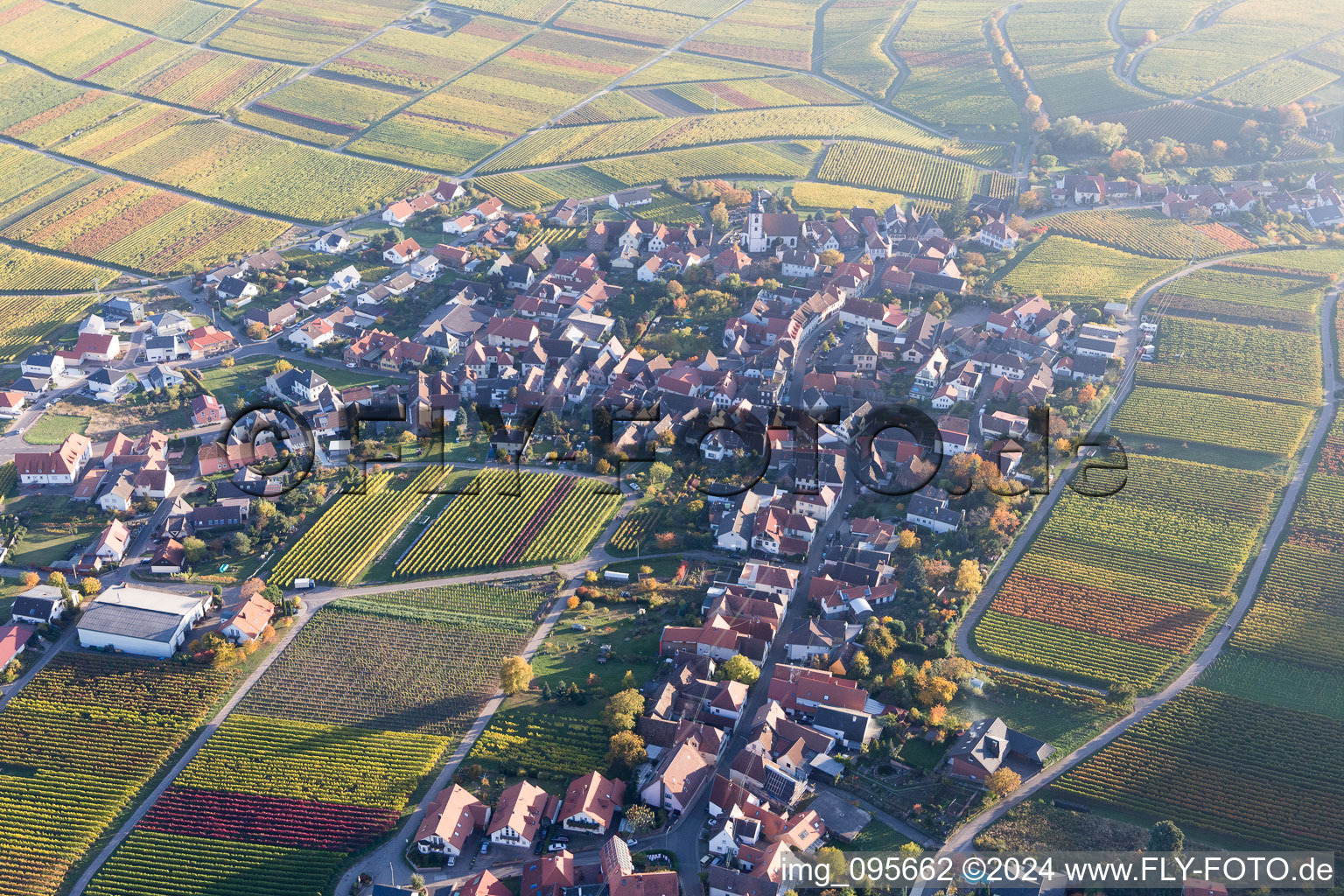 Drone image of Weyher in der Pfalz in the state Rhineland-Palatinate, Germany