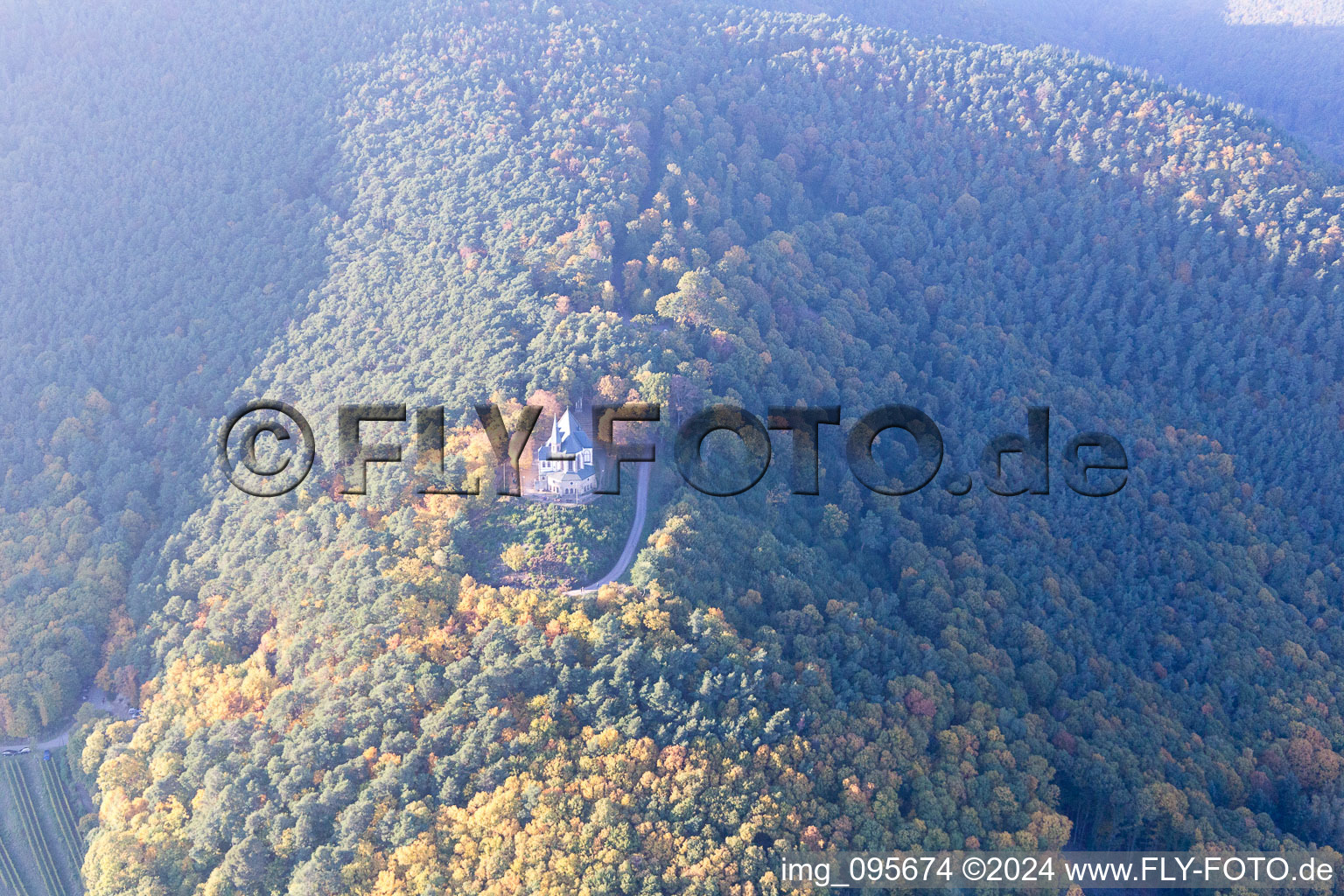 Gleisweiler in the state Rhineland-Palatinate, Germany from above