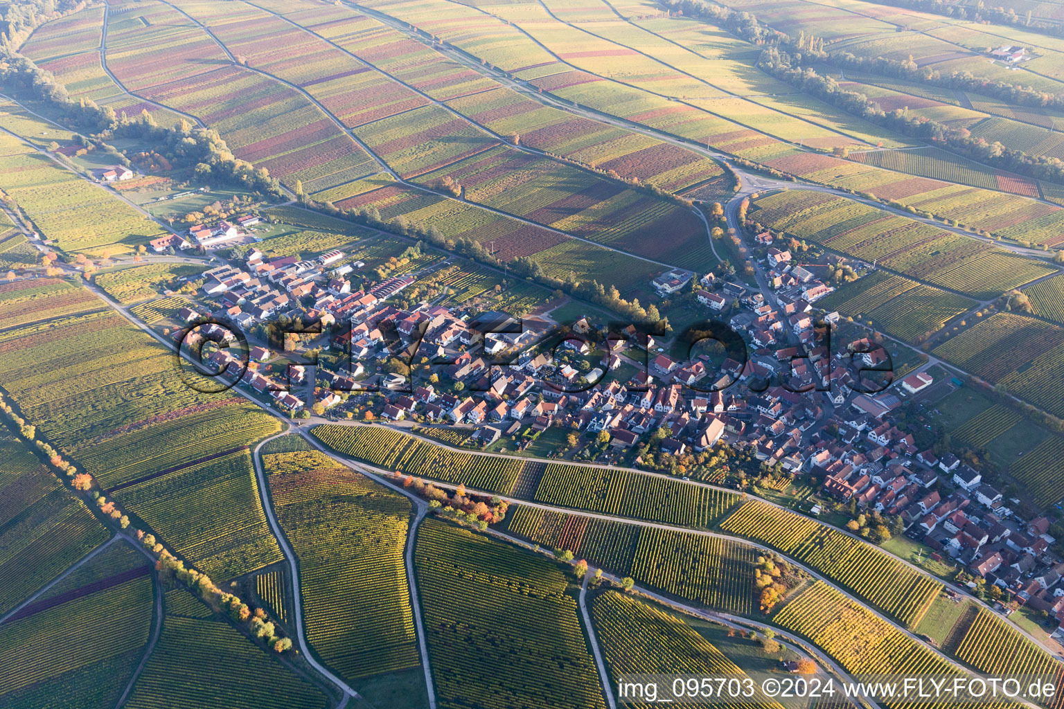 Aerial photograpy of Ranschbach in the state Rhineland-Palatinate, Germany