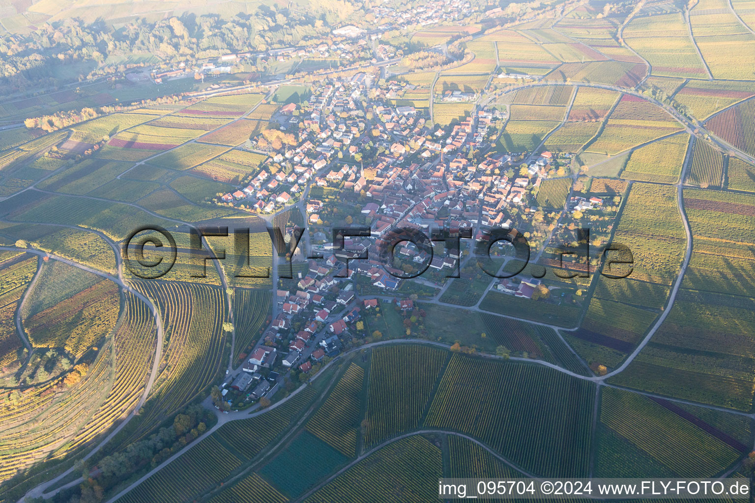 Oblique view of Ranschbach in the state Rhineland-Palatinate, Germany