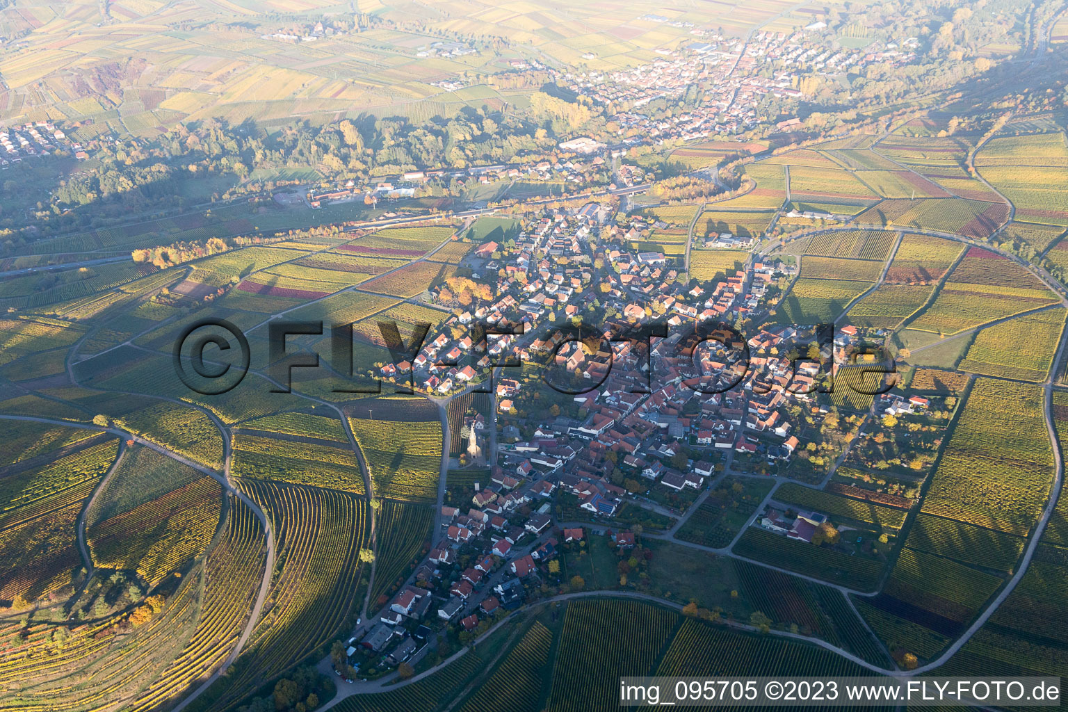 Ranschbach in the state Rhineland-Palatinate, Germany from above