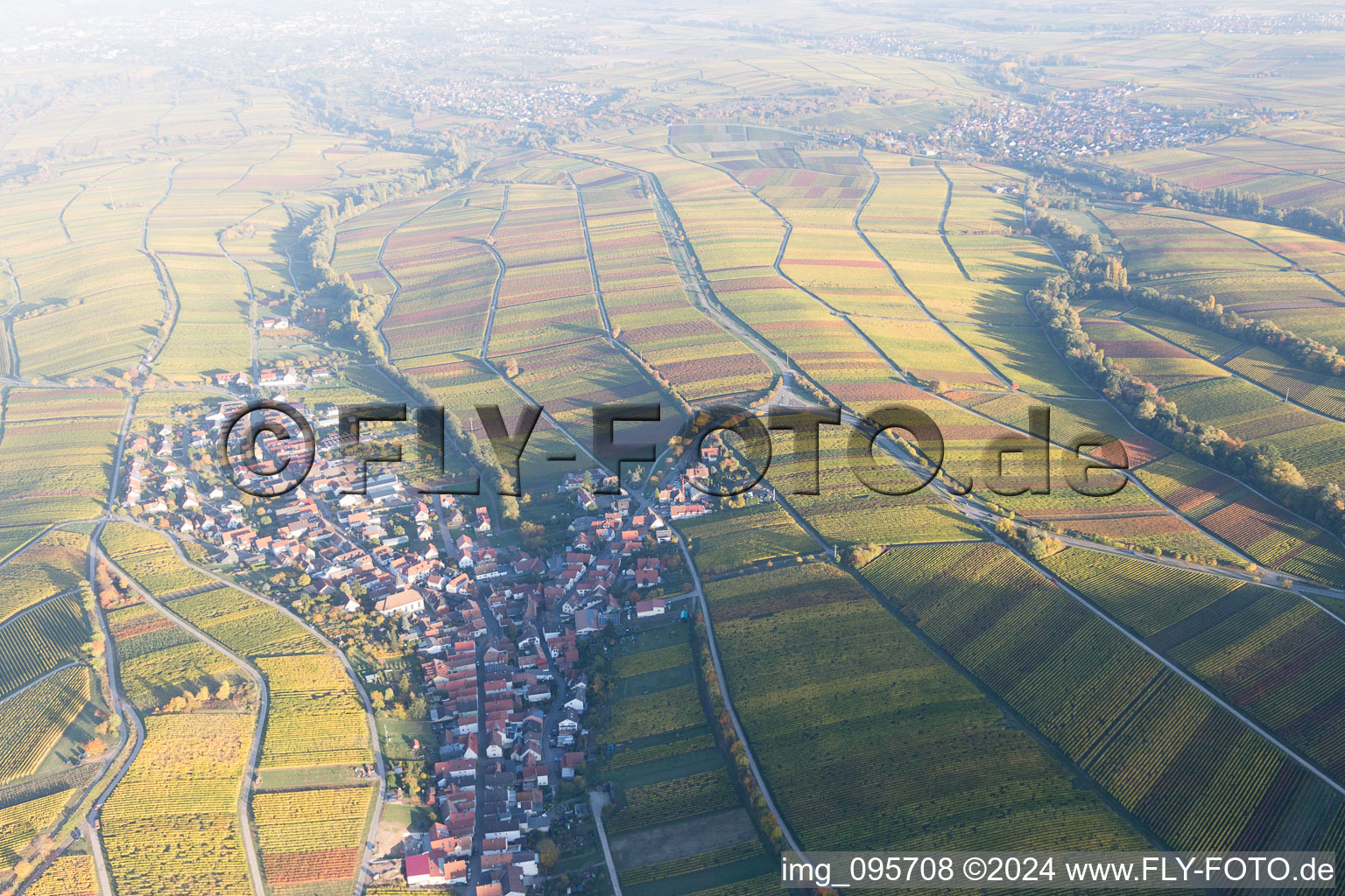 Ranschbach in the state Rhineland-Palatinate, Germany from the plane