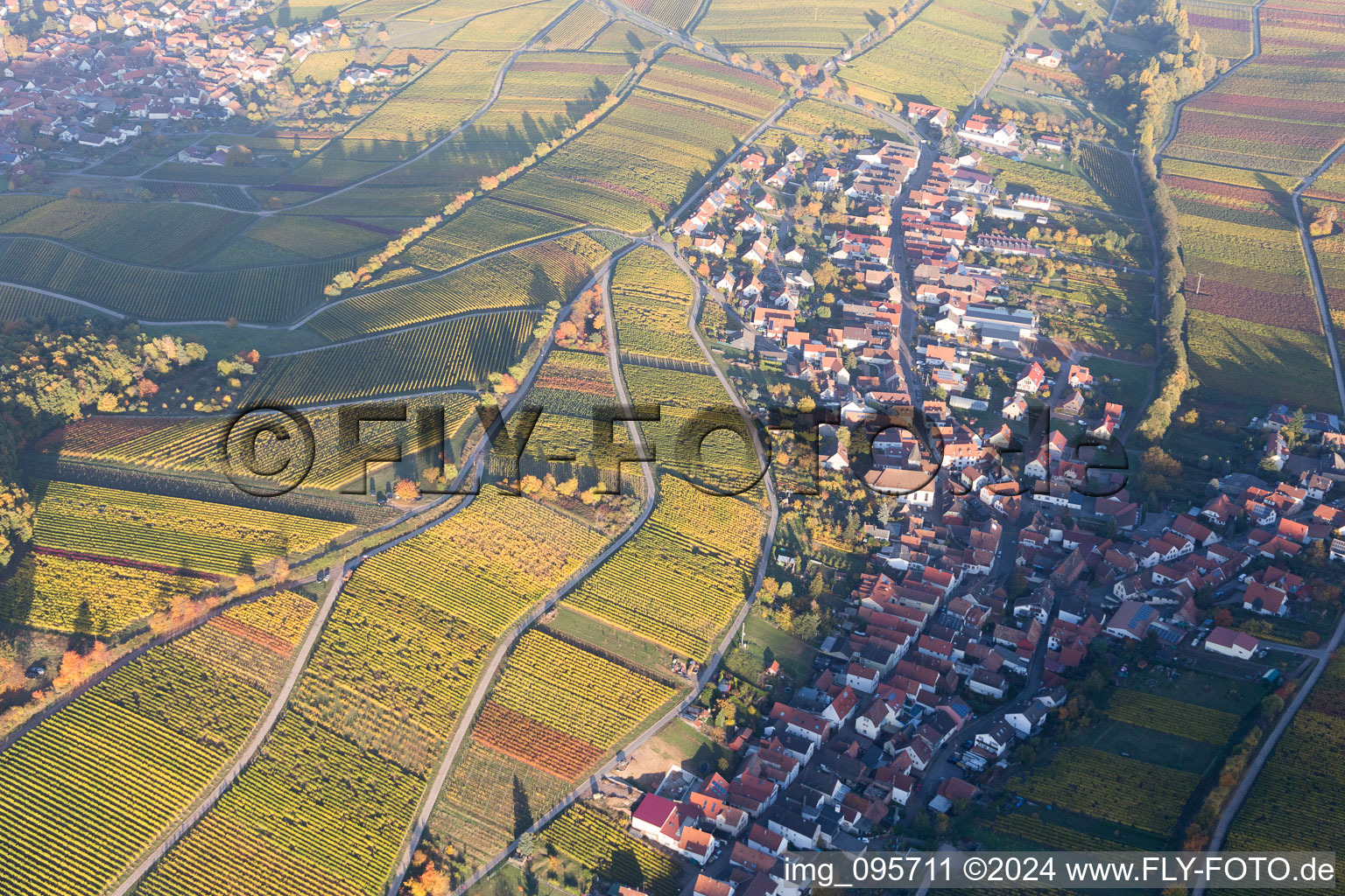 Drone recording of Ranschbach in the state Rhineland-Palatinate, Germany