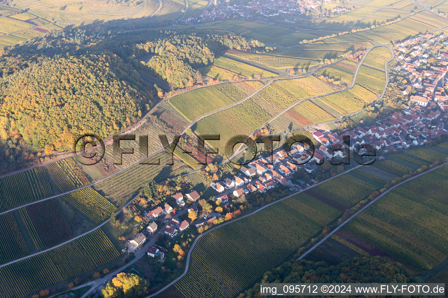 Drone image of Ranschbach in the state Rhineland-Palatinate, Germany