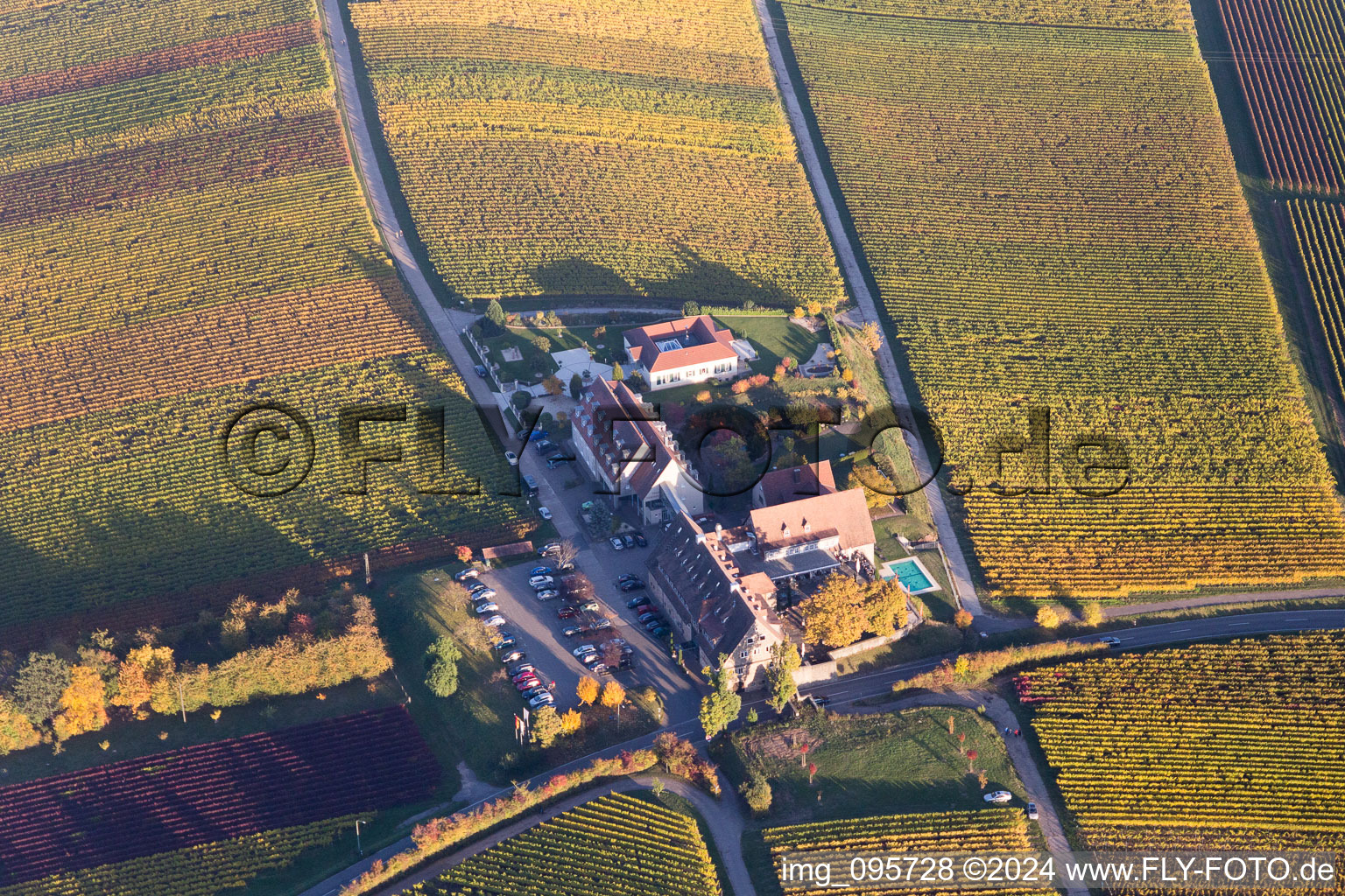 Leinsweiler in the state Rhineland-Palatinate, Germany seen from a drone