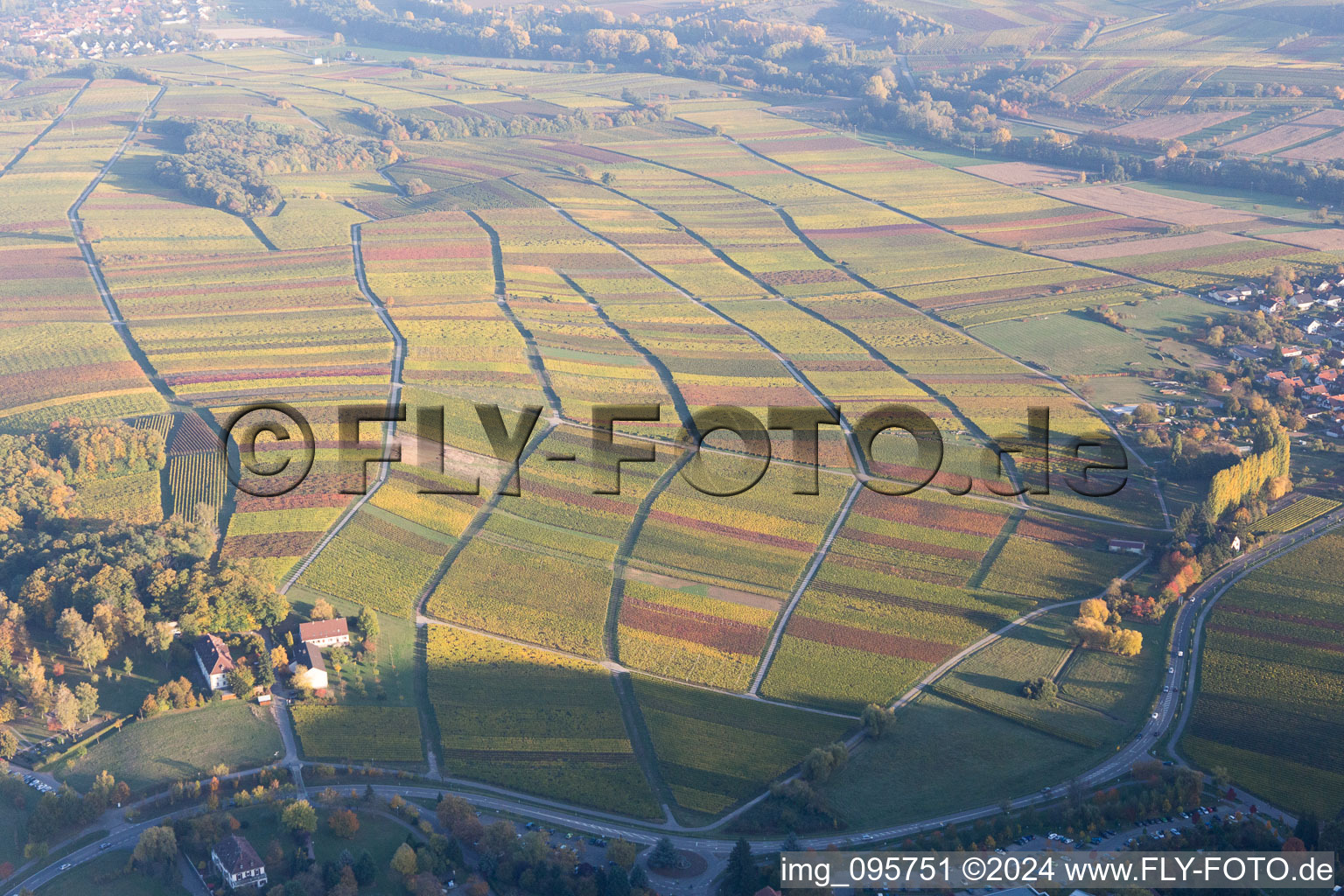 Klingenmünster in the state Rhineland-Palatinate, Germany seen from a drone