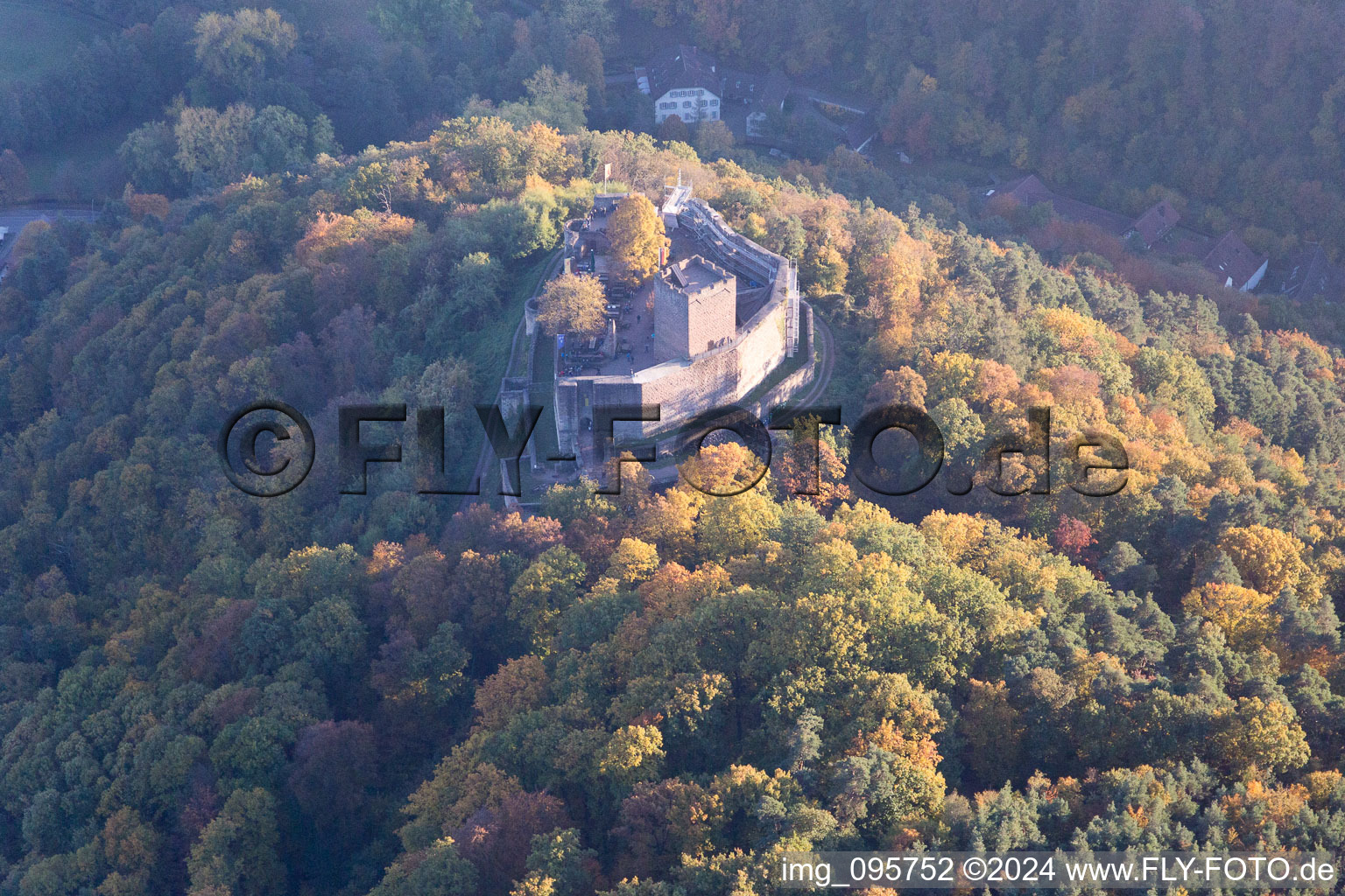 Aerial view of Klingenmünster in the state Rhineland-Palatinate, Germany