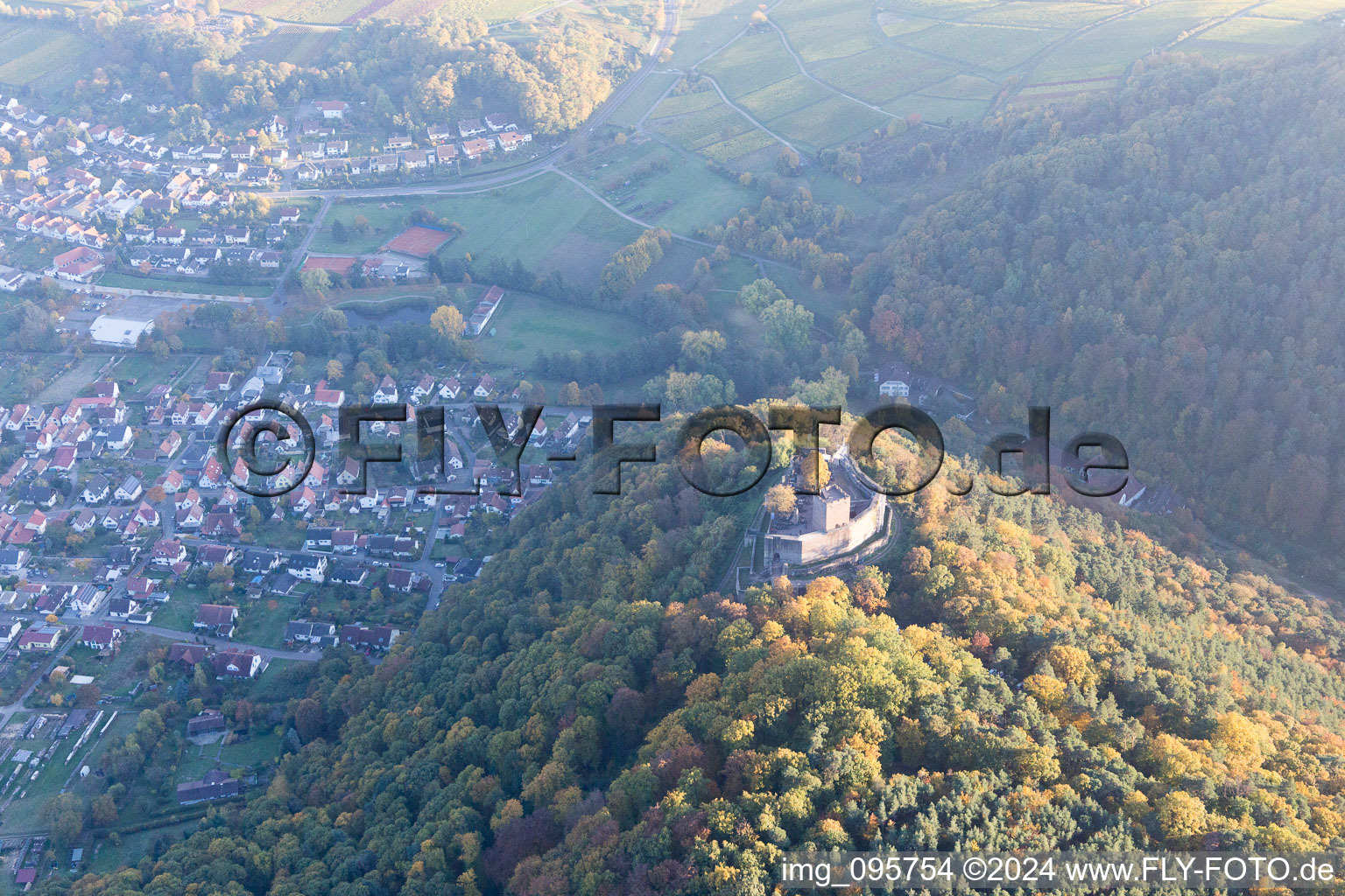 Aerial photograpy of Klingenmünster in the state Rhineland-Palatinate, Germany