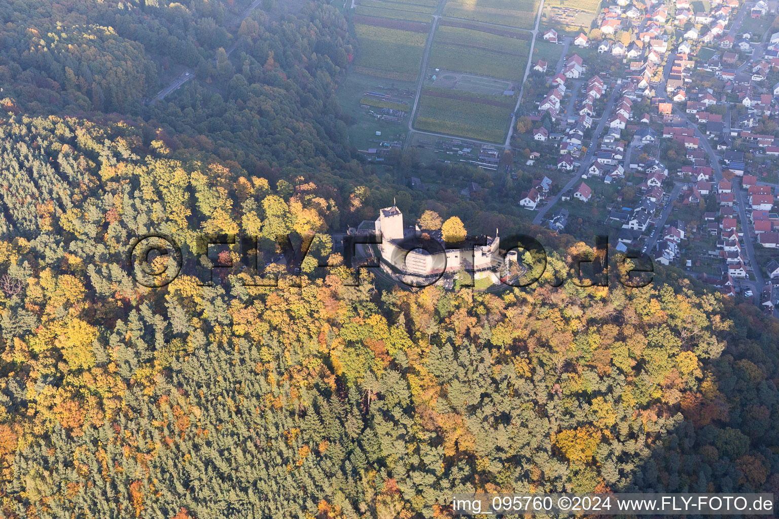 Klingenmünster in the state Rhineland-Palatinate, Germany seen from above