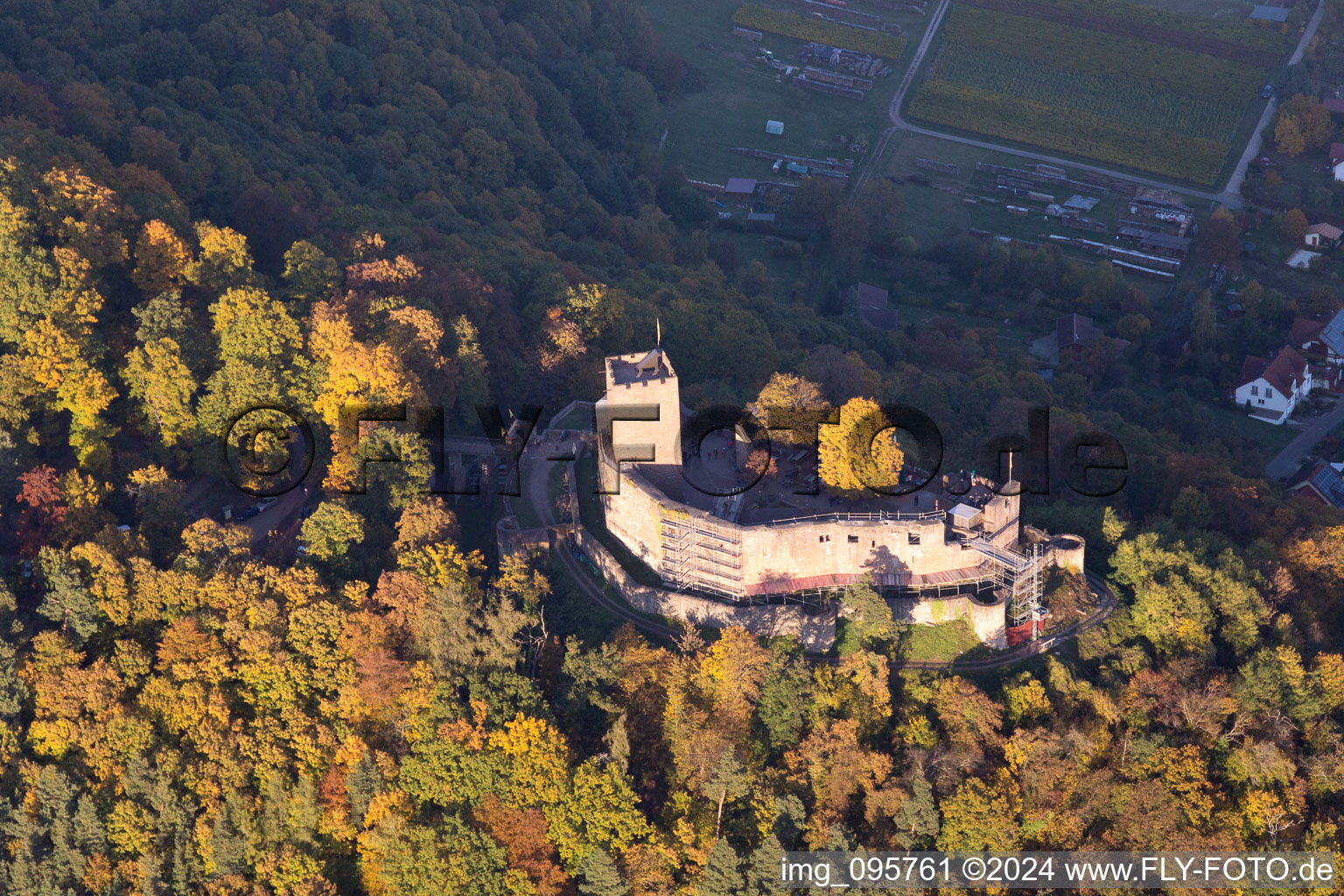 Klingenmünster in the state Rhineland-Palatinate, Germany from the plane