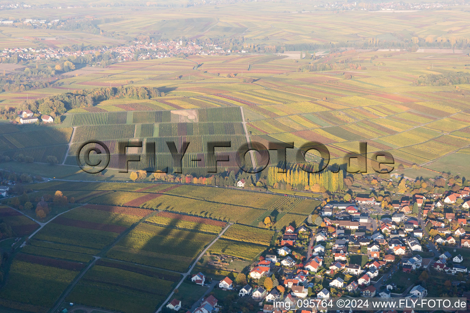 Klingenmünster in the state Rhineland-Palatinate, Germany viewn from the air