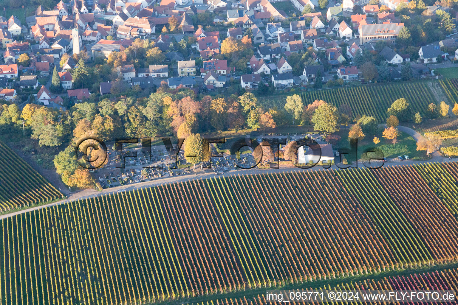 Aerial view of Klingenmünster in the state Rhineland-Palatinate, Germany