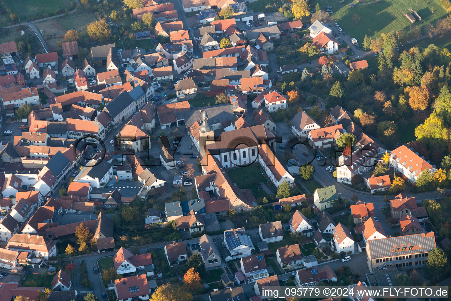 Klingenmünster in the state Rhineland-Palatinate, Germany out of the air