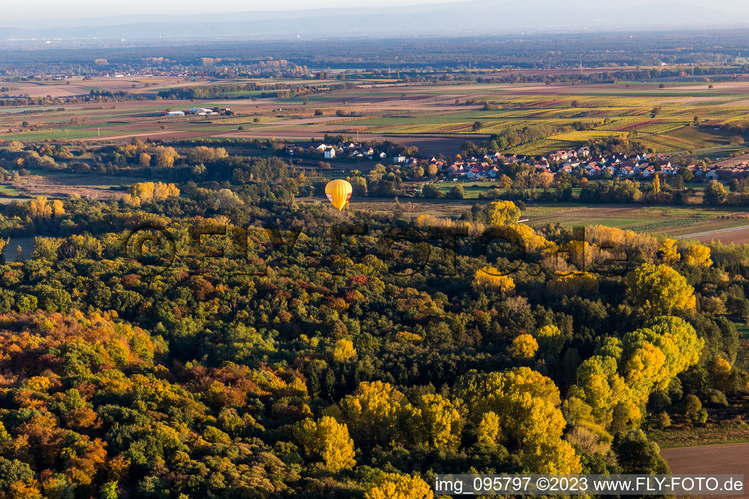 Aerial view of Hergersweiler in the state Rhineland-Palatinate, Germany