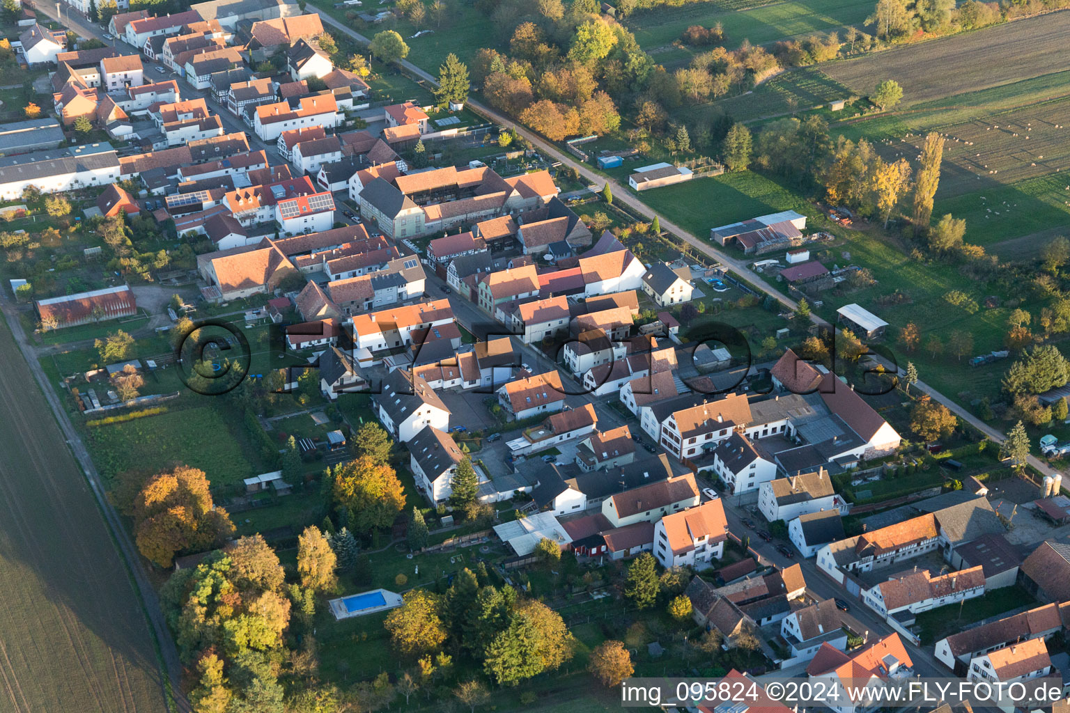 Drone image of Saarstr in Kandel in the state Rhineland-Palatinate, Germany