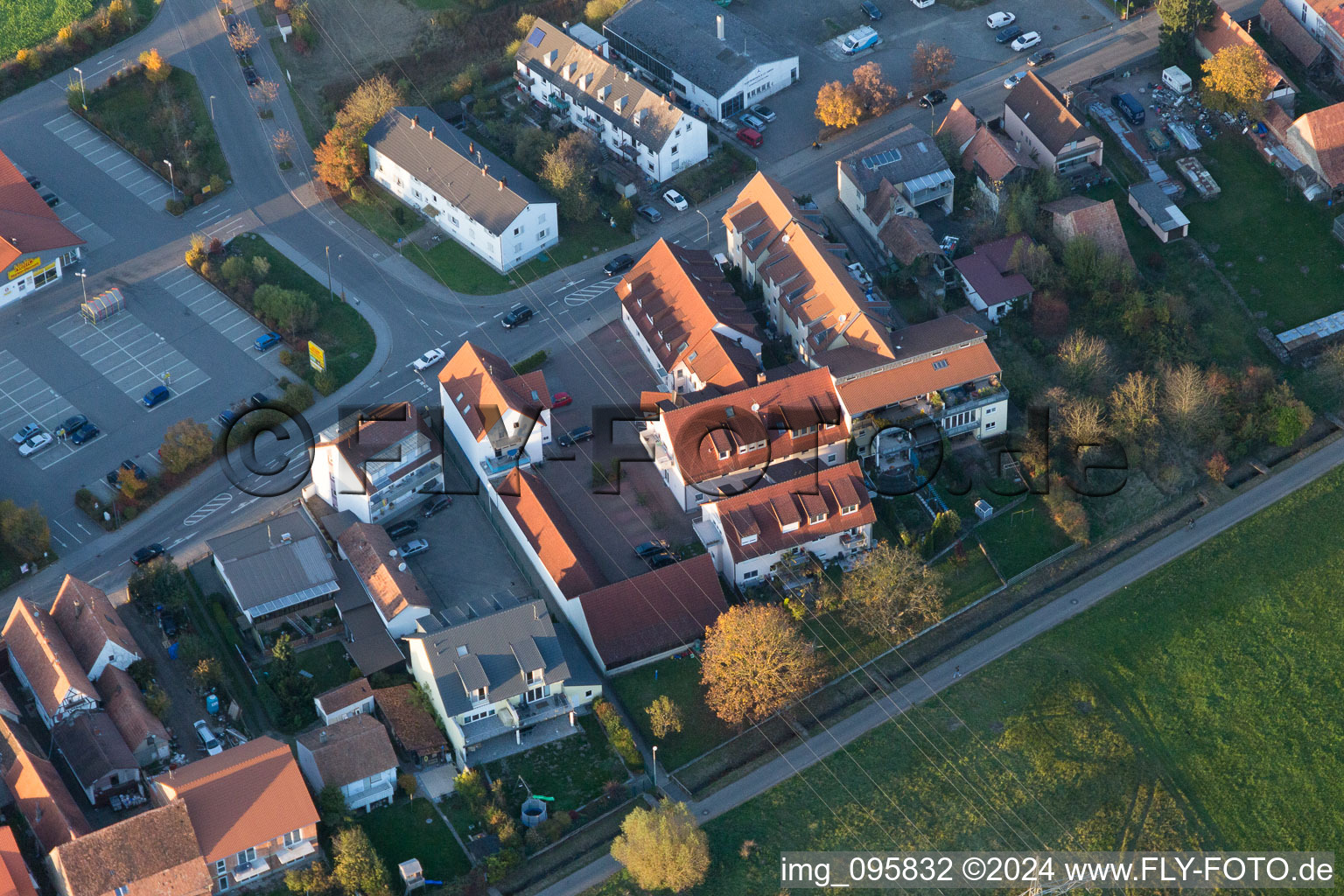 Kandel in the state Rhineland-Palatinate, Germany from the drone perspective