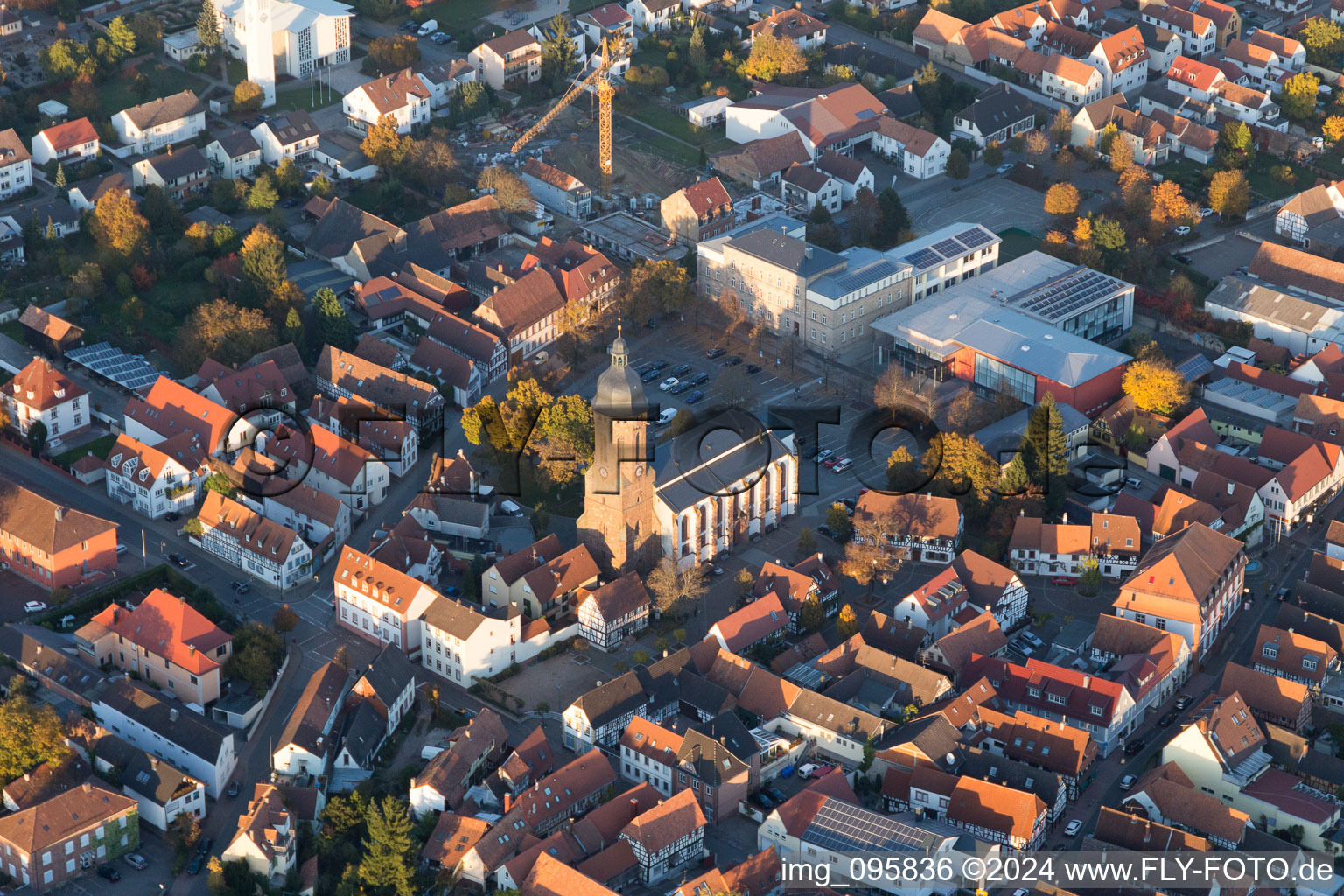 Church building in of Sankt Georgskirche Old Town- center of downtown in Kandel in the state Rhineland-Palatinate, Germany