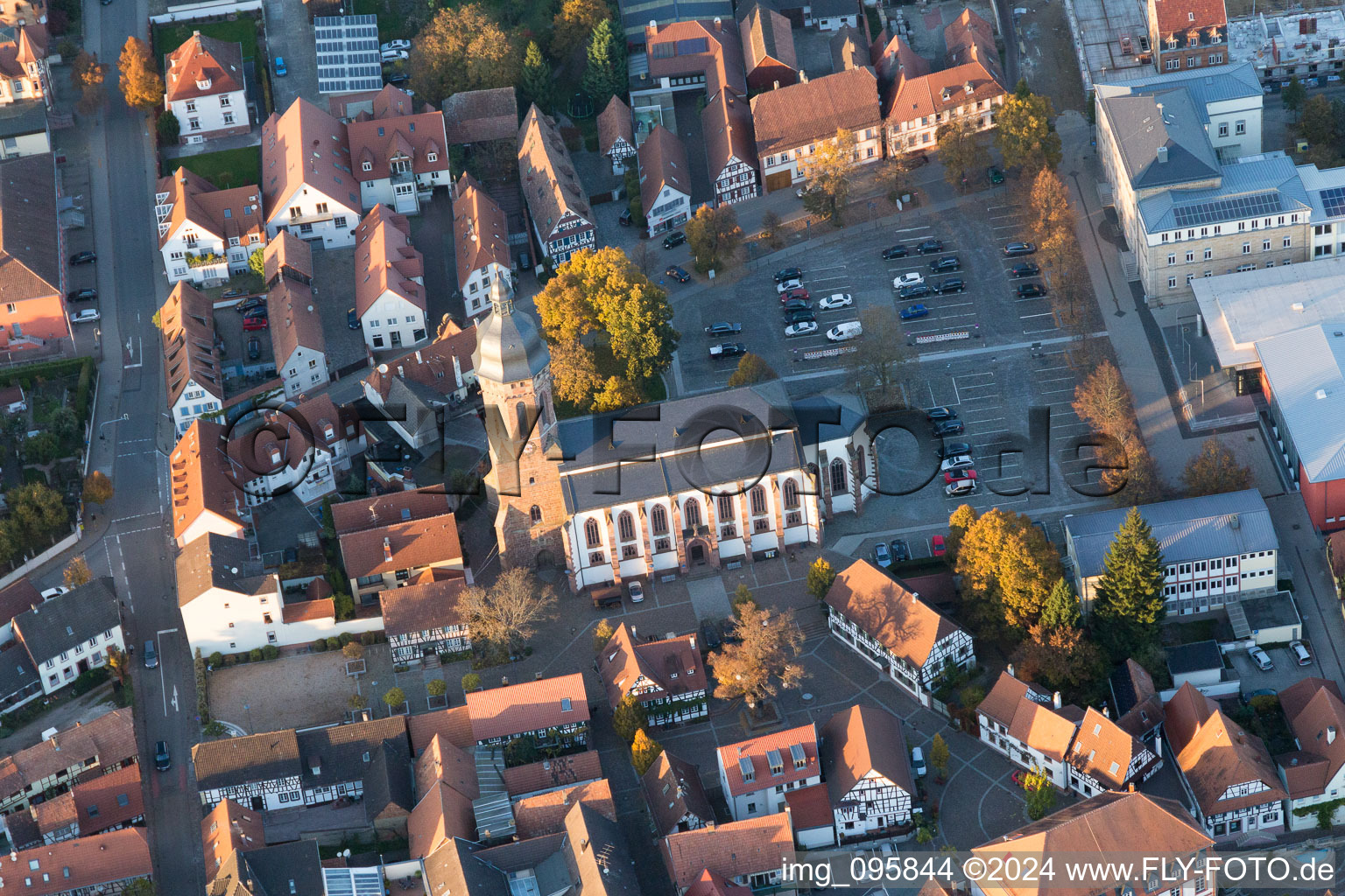 Kandel in the state Rhineland-Palatinate, Germany from the plane