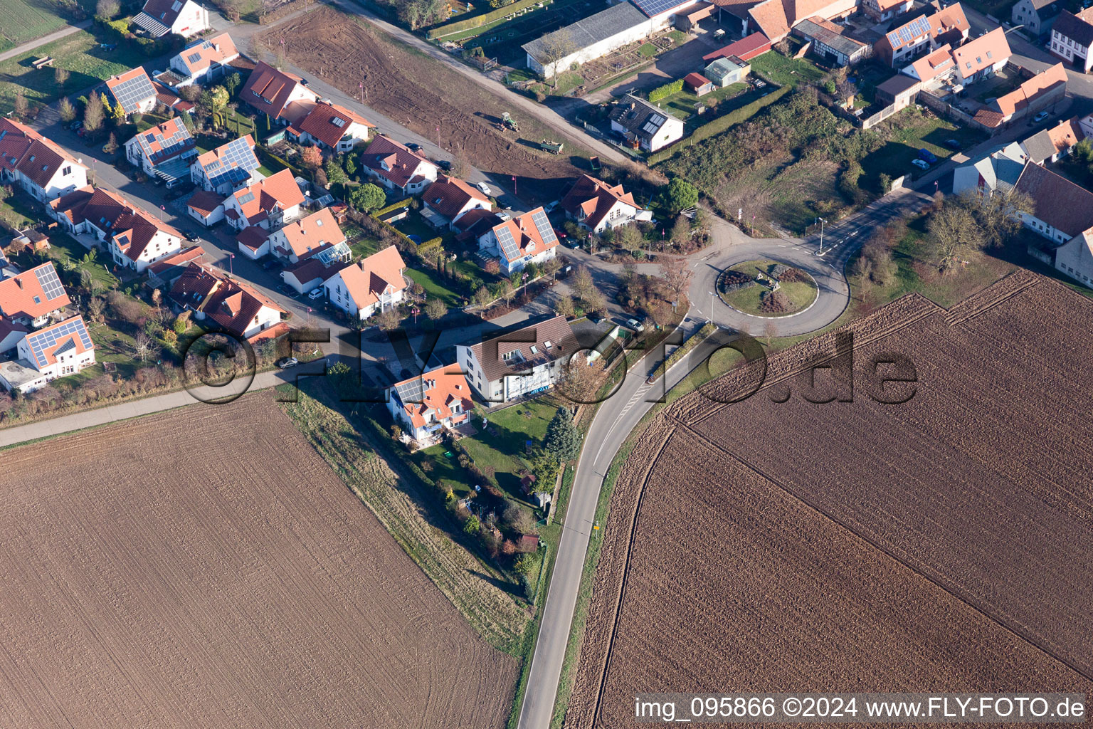 Oblique view of Steinweiler in the state Rhineland-Palatinate, Germany