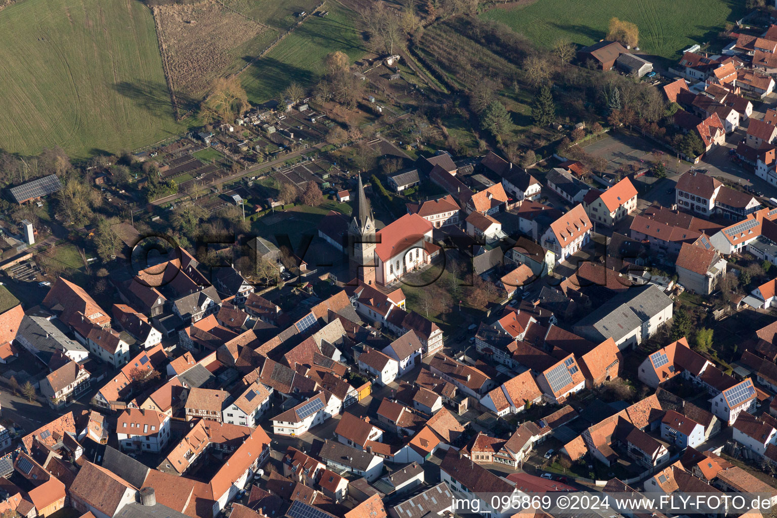 Steinweiler in the state Rhineland-Palatinate, Germany out of the air