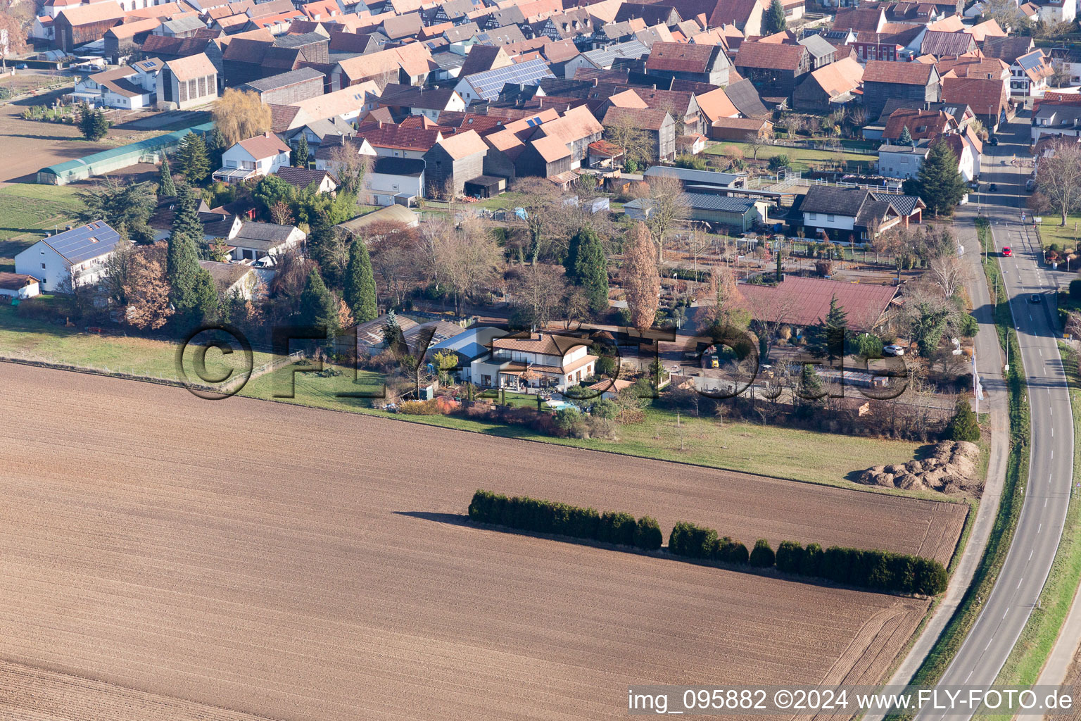 Erlenbach bei Kandel in the state Rhineland-Palatinate, Germany out of the air