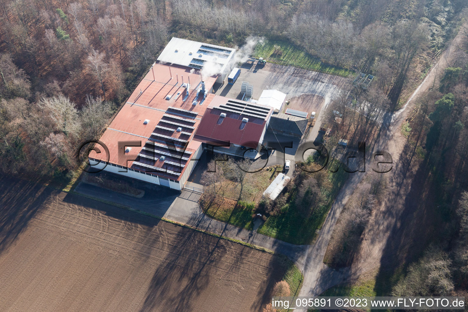 District Hayna in Herxheim bei Landau in the state Rhineland-Palatinate, Germany from the drone perspective