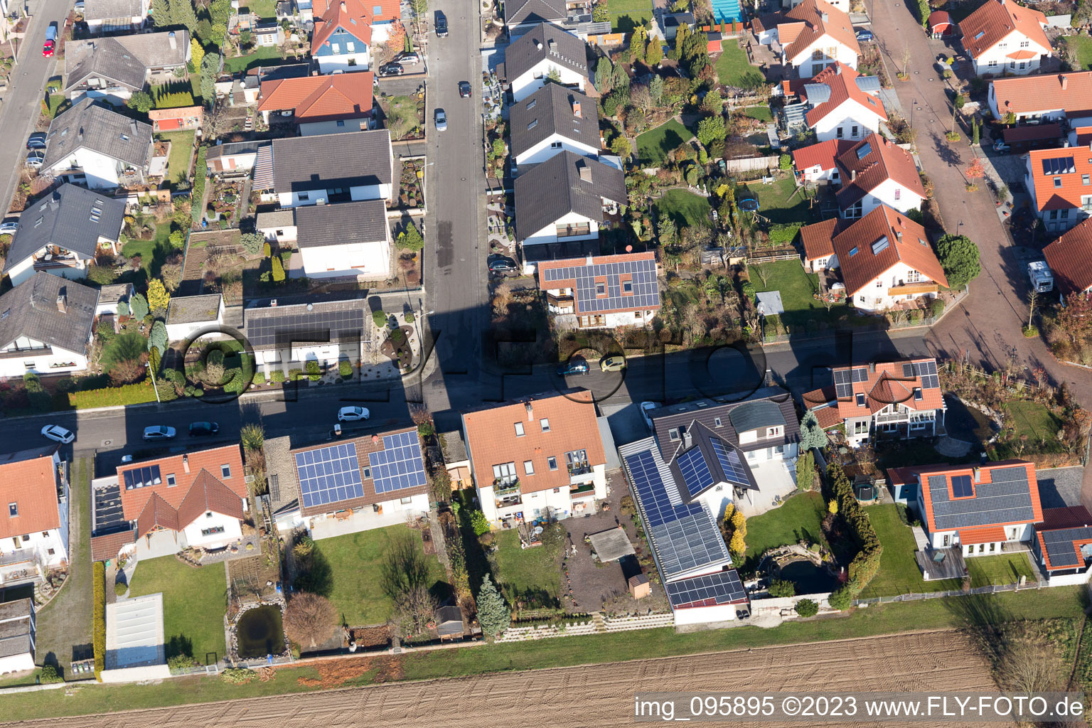 Aerial view of District Hayna in Herxheim bei Landau in the state Rhineland-Palatinate, Germany