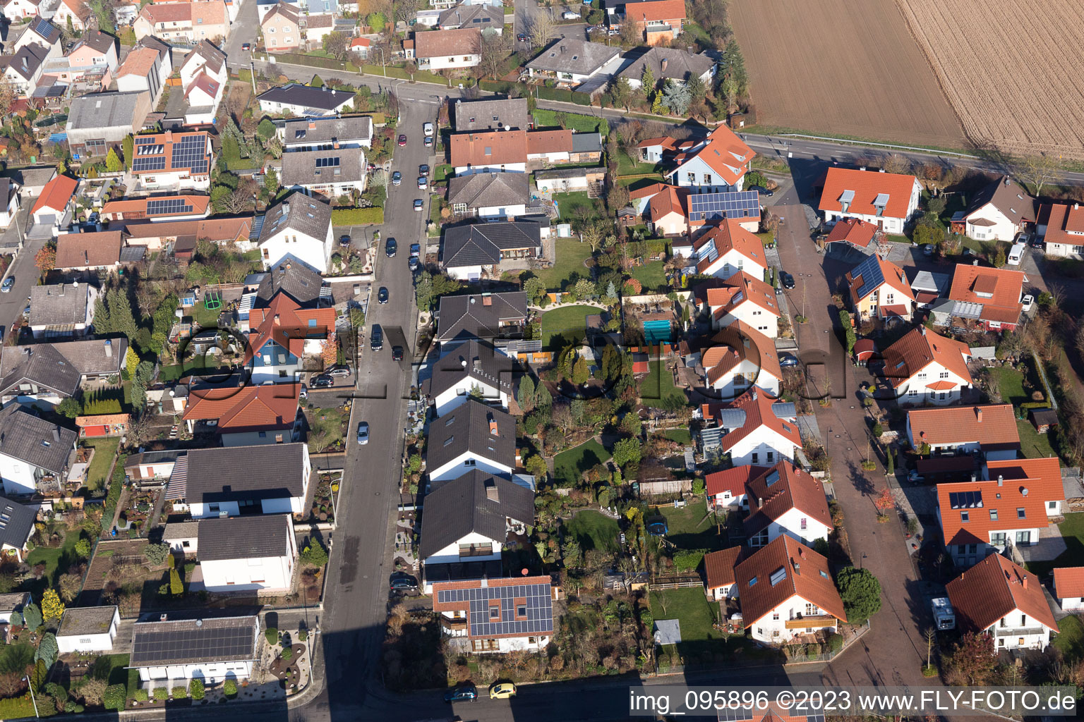 Aerial photograpy of District Hayna in Herxheim bei Landau in the state Rhineland-Palatinate, Germany