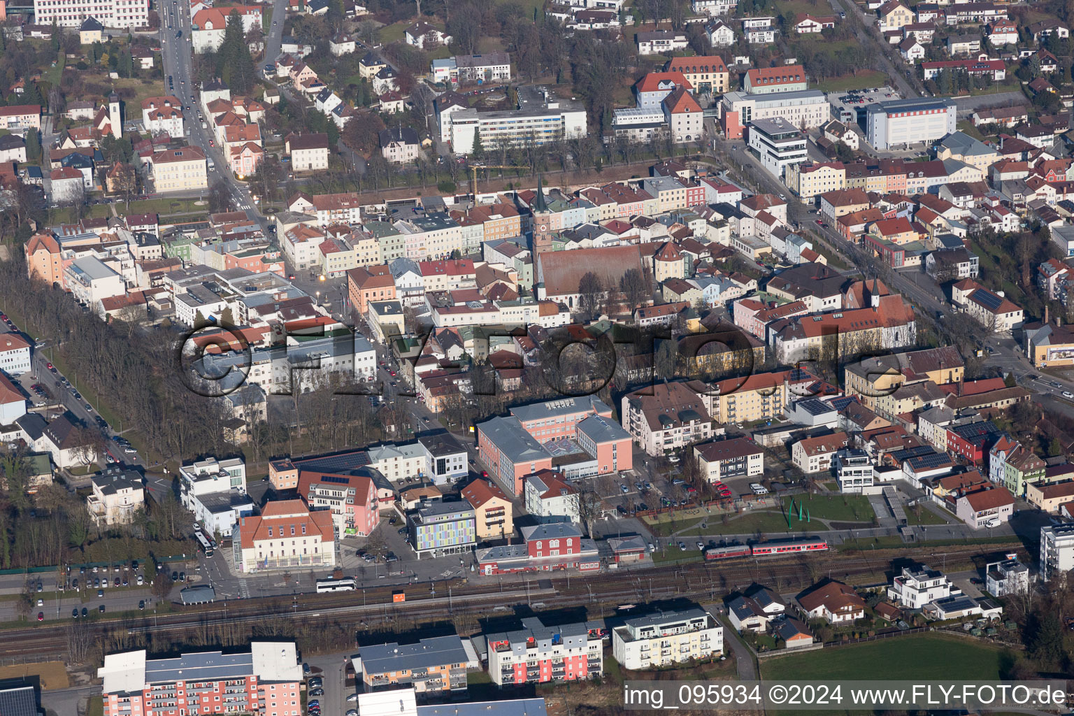 Oblique view of Pfarrkirchen in the state Bavaria, Germany