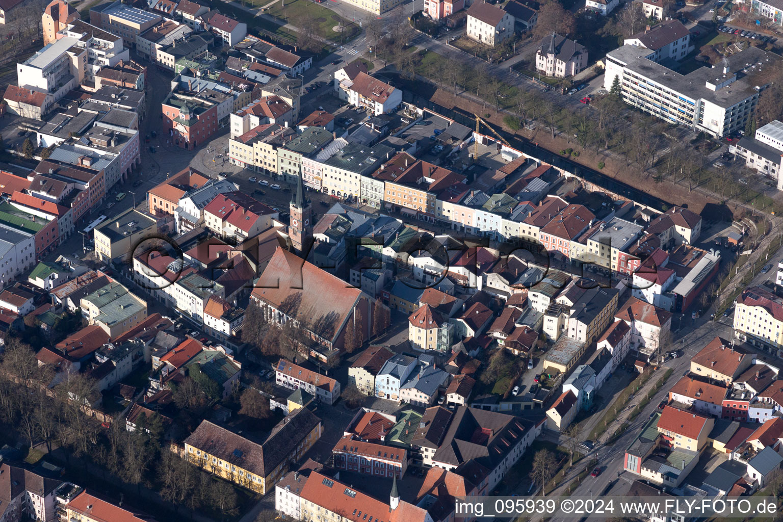 Pfarrkirchen in the state Bavaria, Germany from the plane