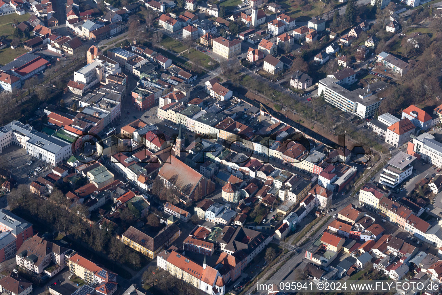 Gartlberg in Pfarrkirchen in the state Bavaria, Germany from above