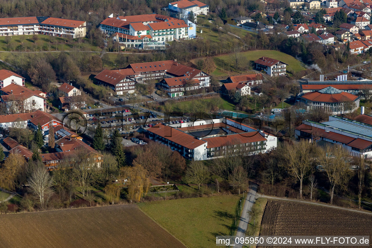 District Aunham in Bad Birnbach in the state Bavaria, Germany from above