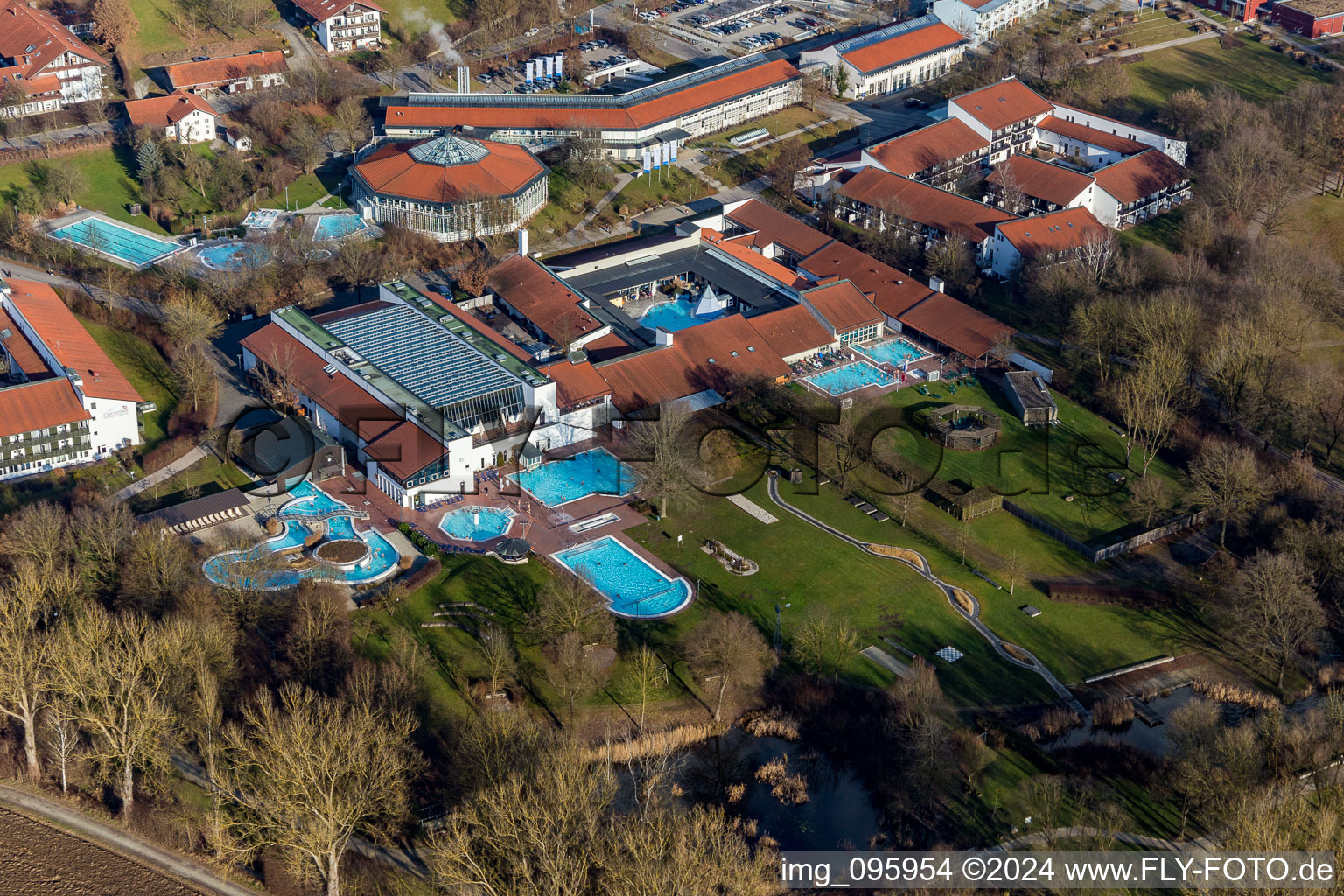 District Aunham in Bad Birnbach in the state Bavaria, Germany seen from above