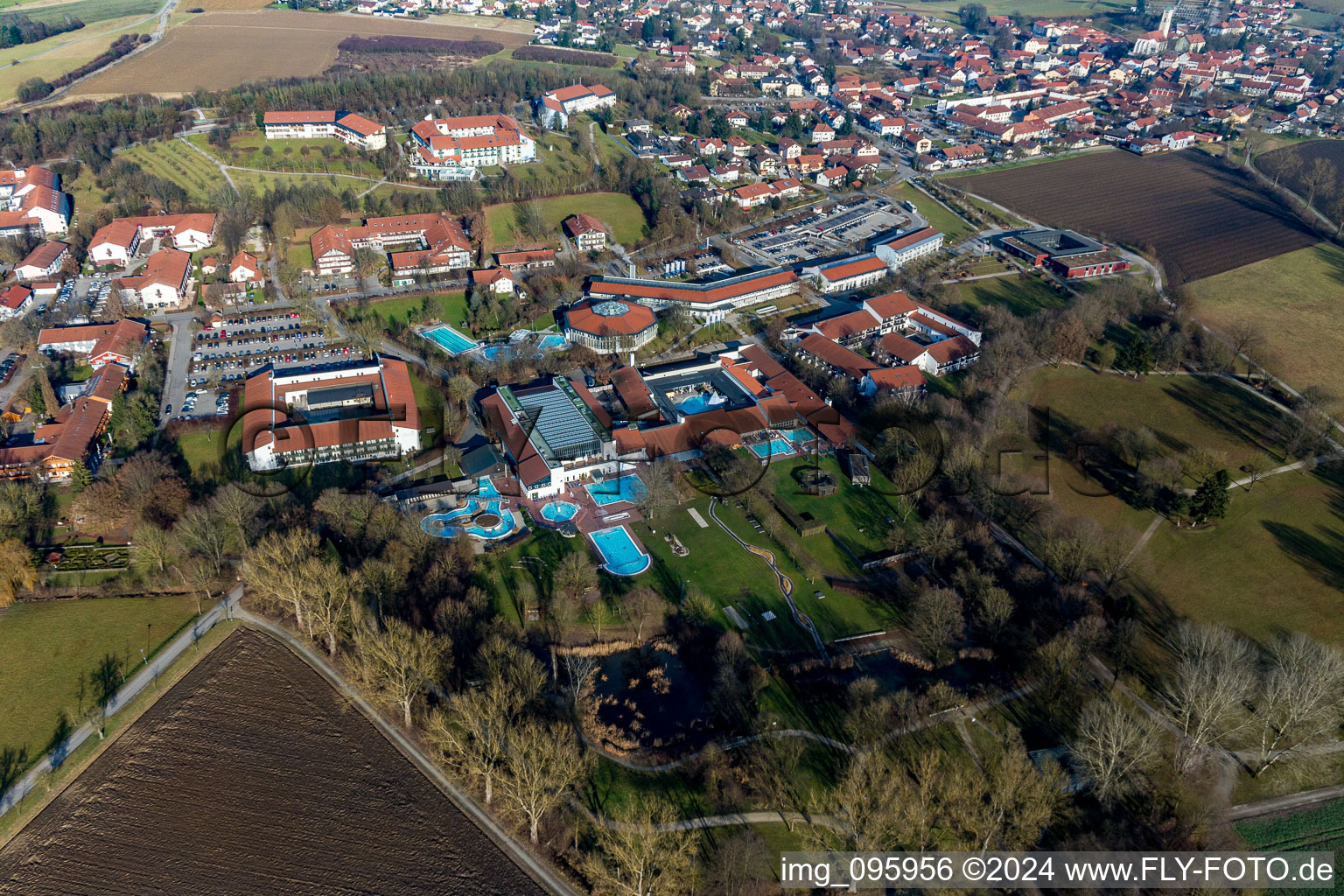 Bird's eye view of District Aunham in Bad Birnbach in the state Bavaria, Germany