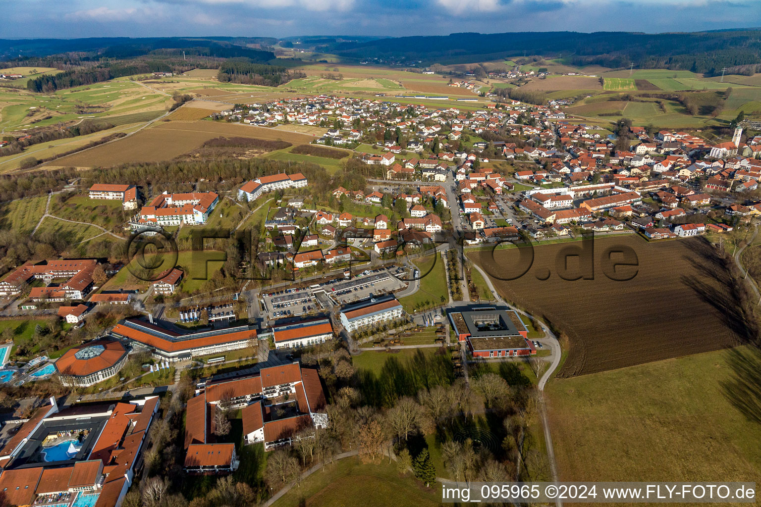 District Aunham in Bad Birnbach in the state Bavaria, Germany from the drone perspective