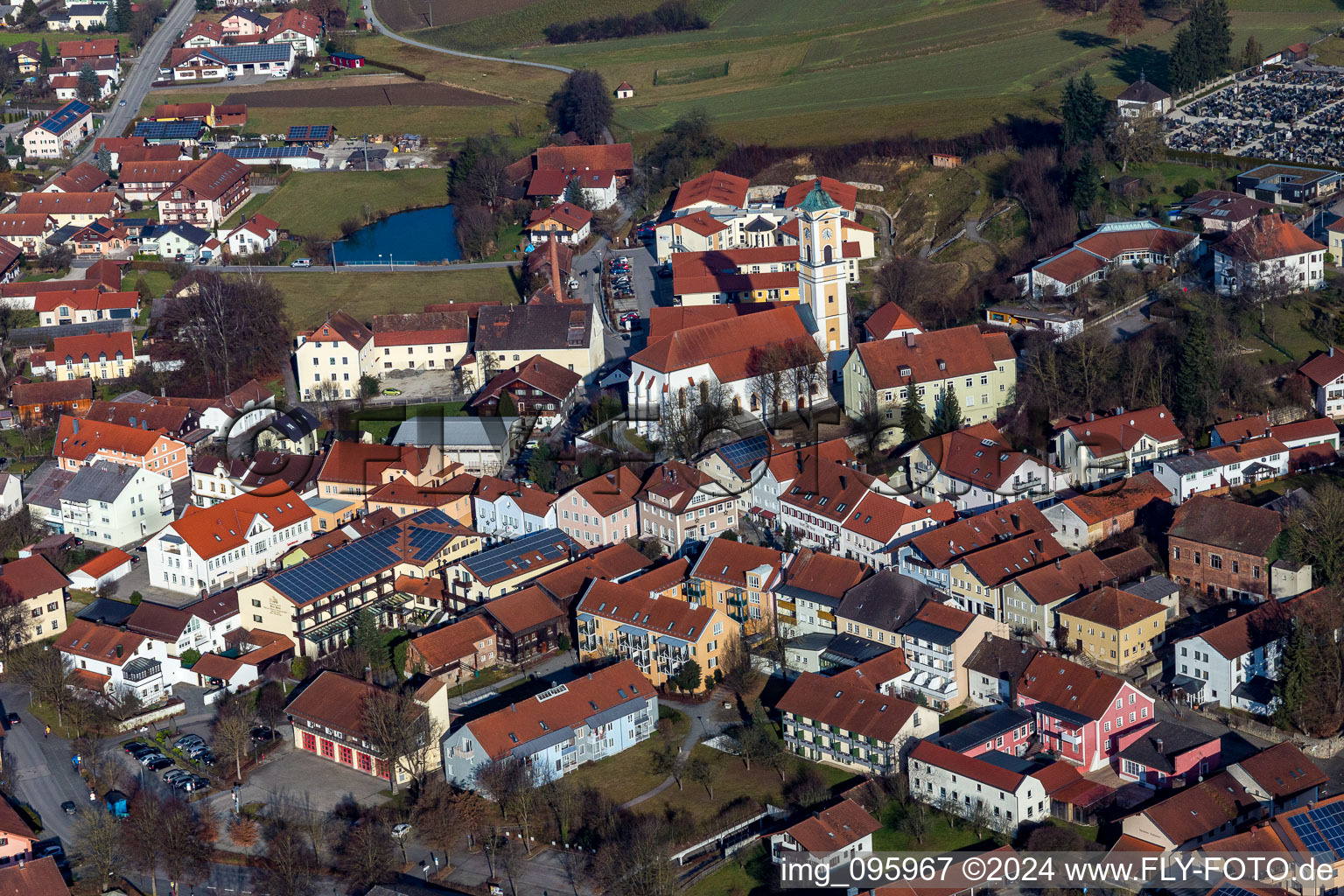 Bad Birnbach in the state Bavaria, Germany from above