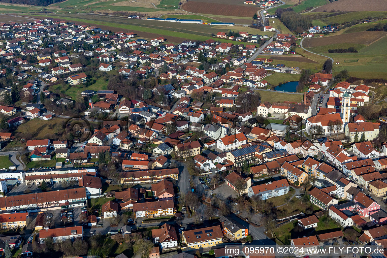 Bad Birnbach in the state Bavaria, Germany seen from above