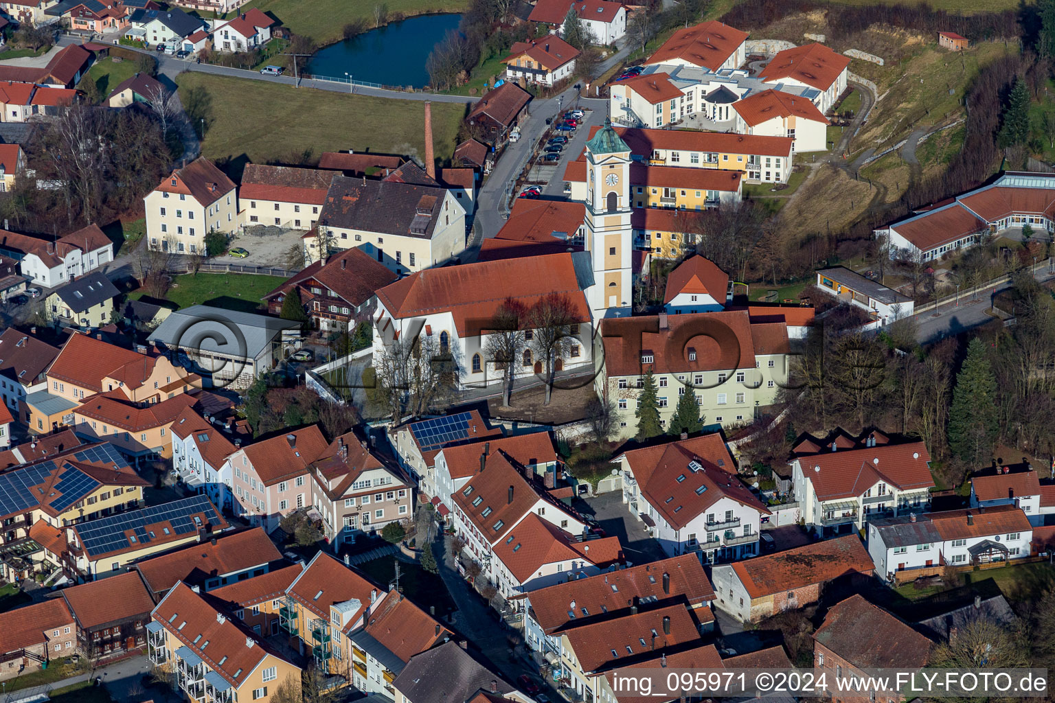 Bad Birnbach in the state Bavaria, Germany from the plane