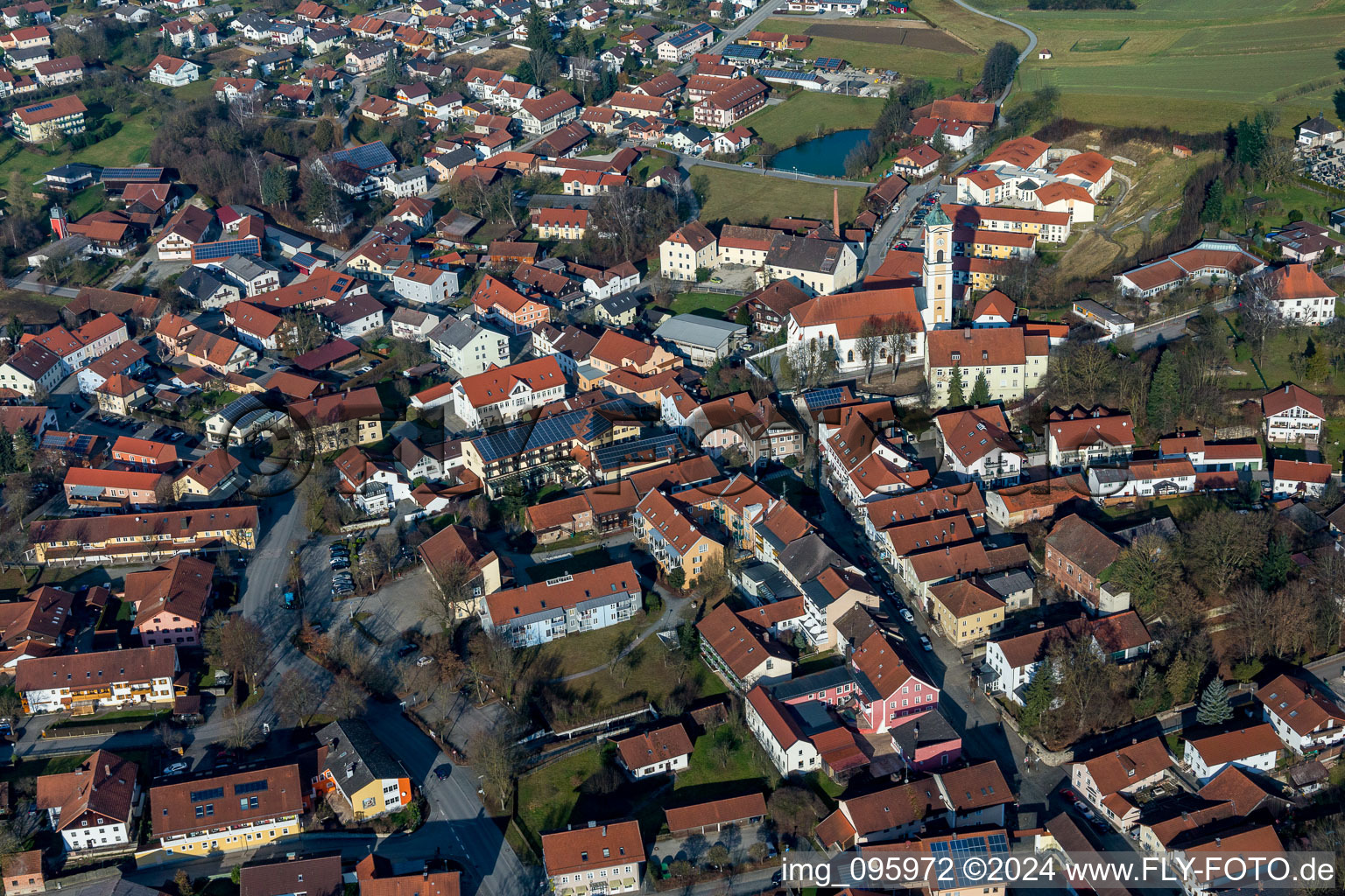 Bird's eye view of Bad Birnbach in the state Bavaria, Germany