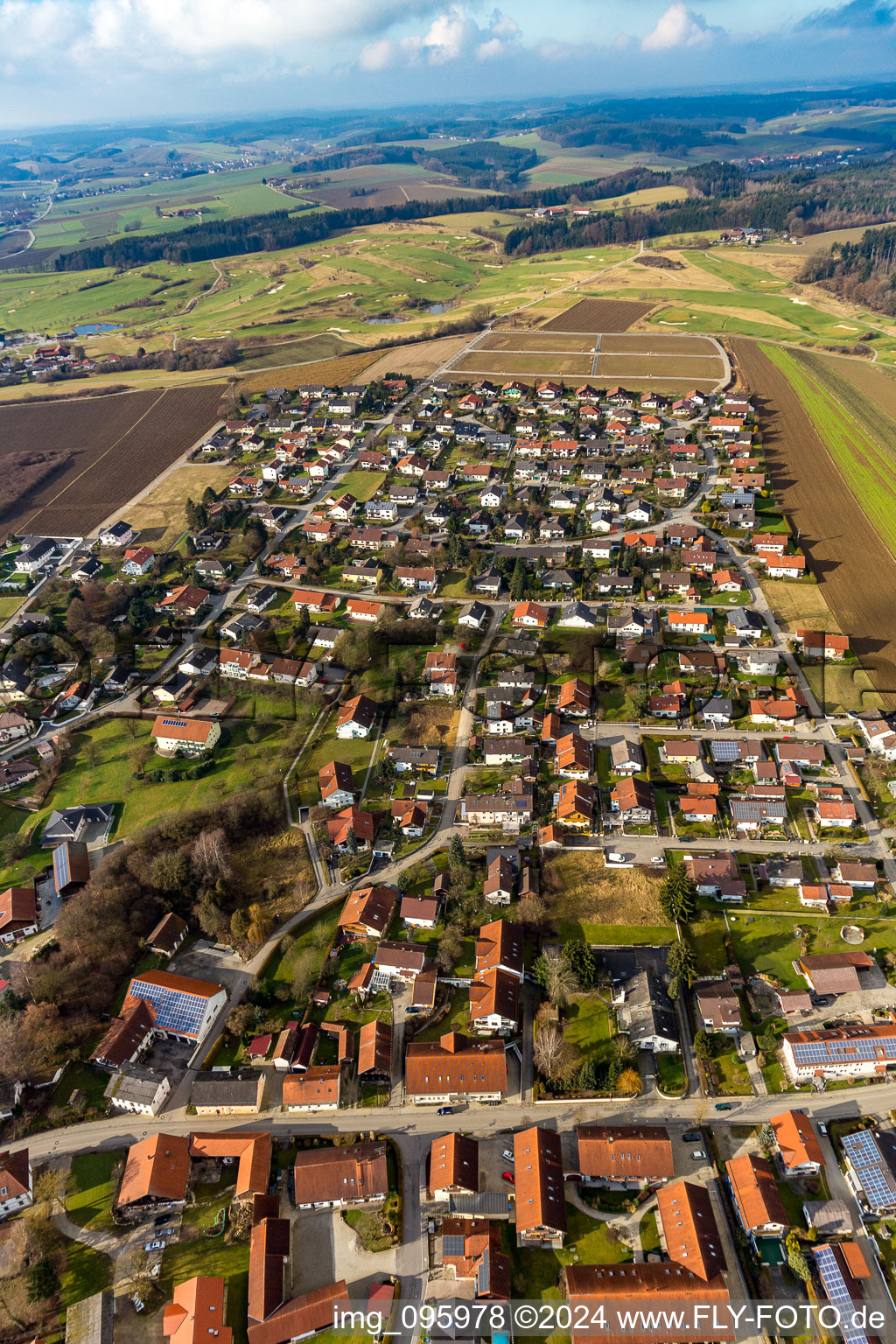 Bad Birnbach in the state Bavaria, Germany from a drone