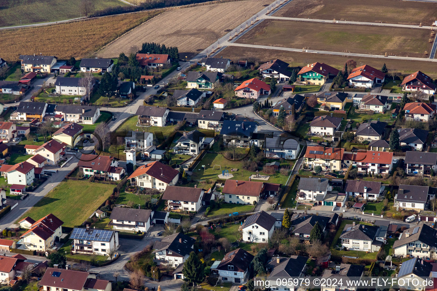 Bad Birnbach in the state Bavaria, Germany seen from a drone