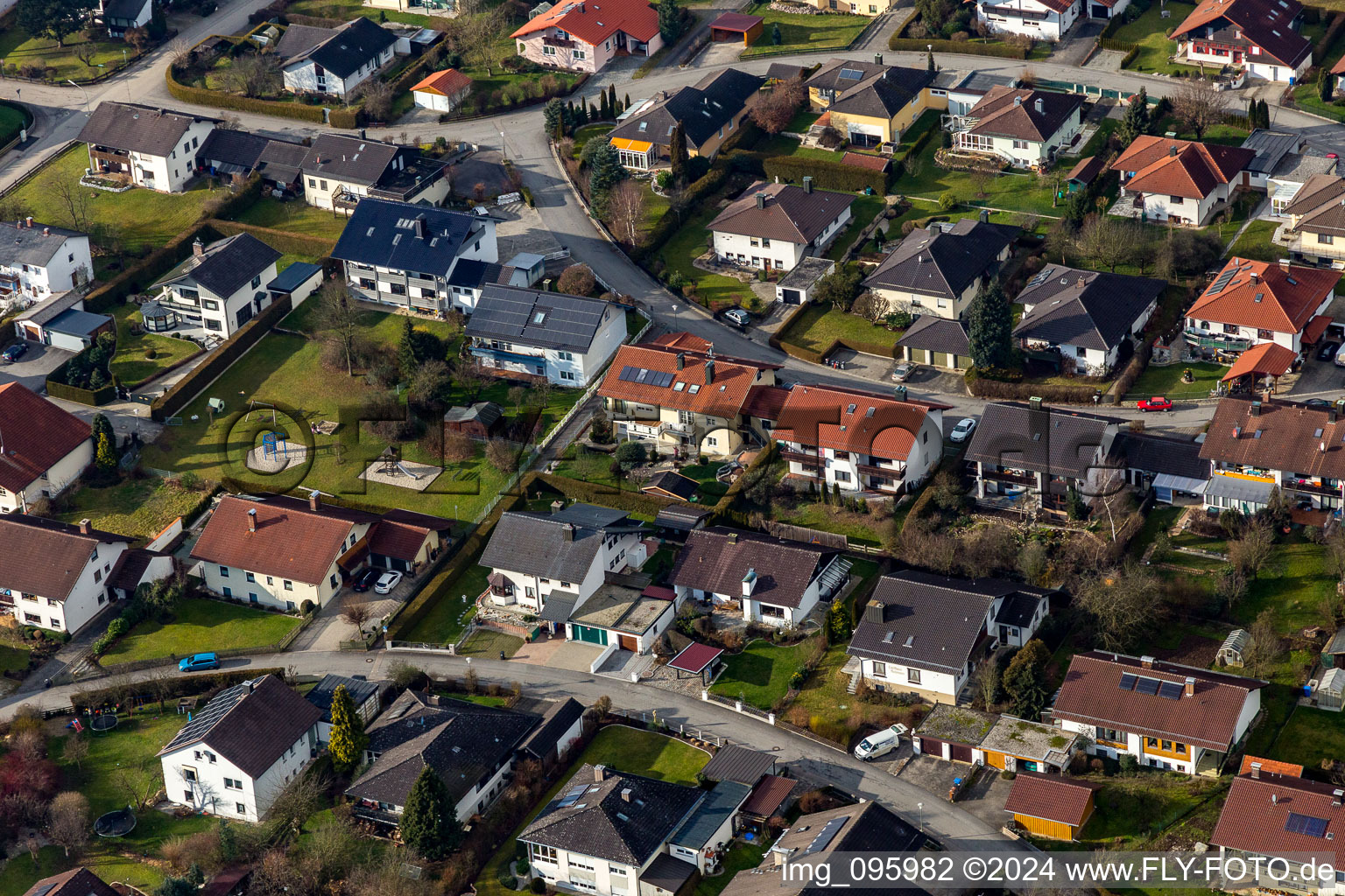 Aerial view of District Aunham in Bad Birnbach in the state Bavaria, Germany