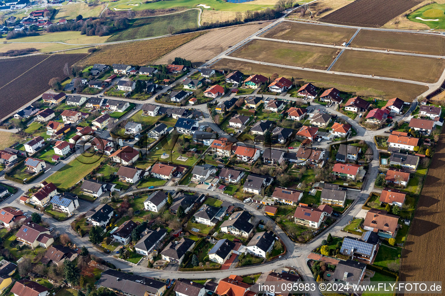 Aerial photograpy of District Aunham in Bad Birnbach in the state Bavaria, Germany