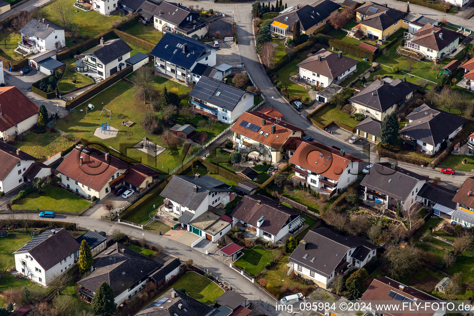 Oblique view of District Aunham in Bad Birnbach in the state Bavaria, Germany