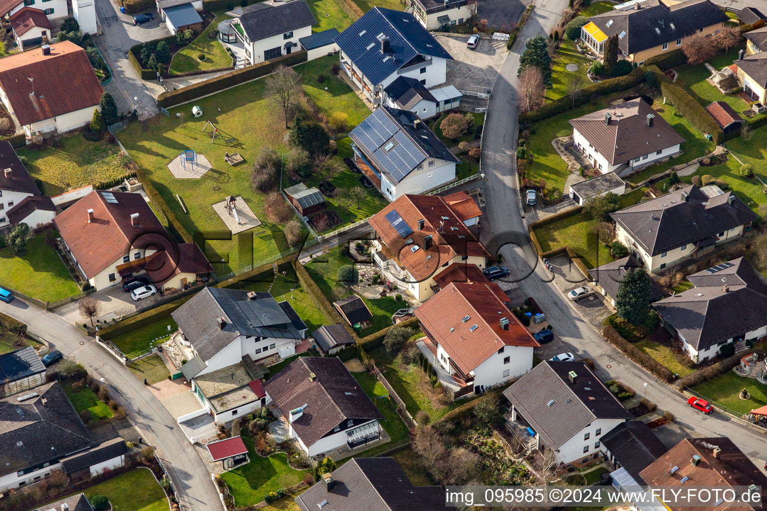 District Aunham in Bad Birnbach in the state Bavaria, Germany from above