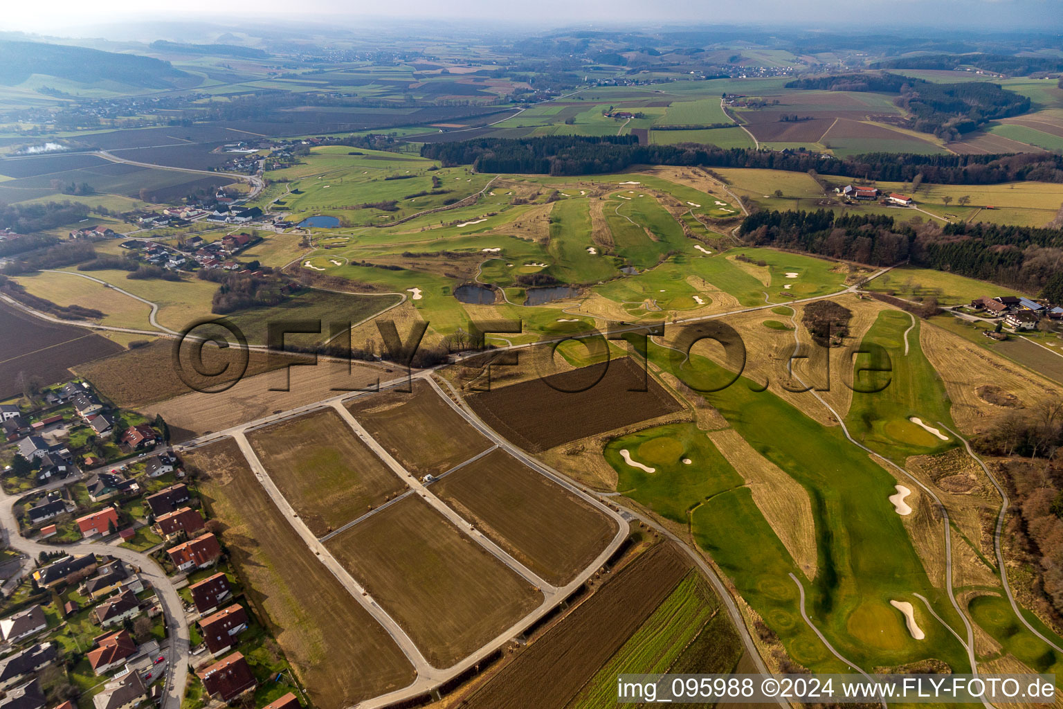 Aerial photograpy of Bella Vista Golf Club in the district Aunham in Bad Birnbach in the state Bavaria, Germany