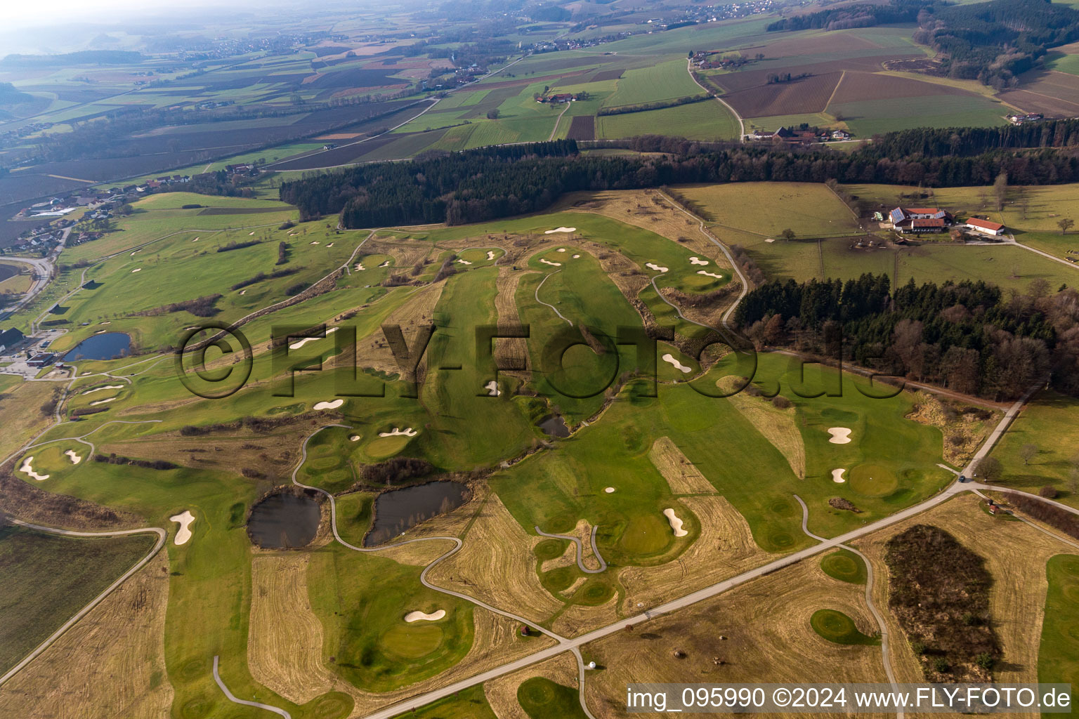 Oblique view of Bella Vista Golf Club in the district Aunham in Bad Birnbach in the state Bavaria, Germany