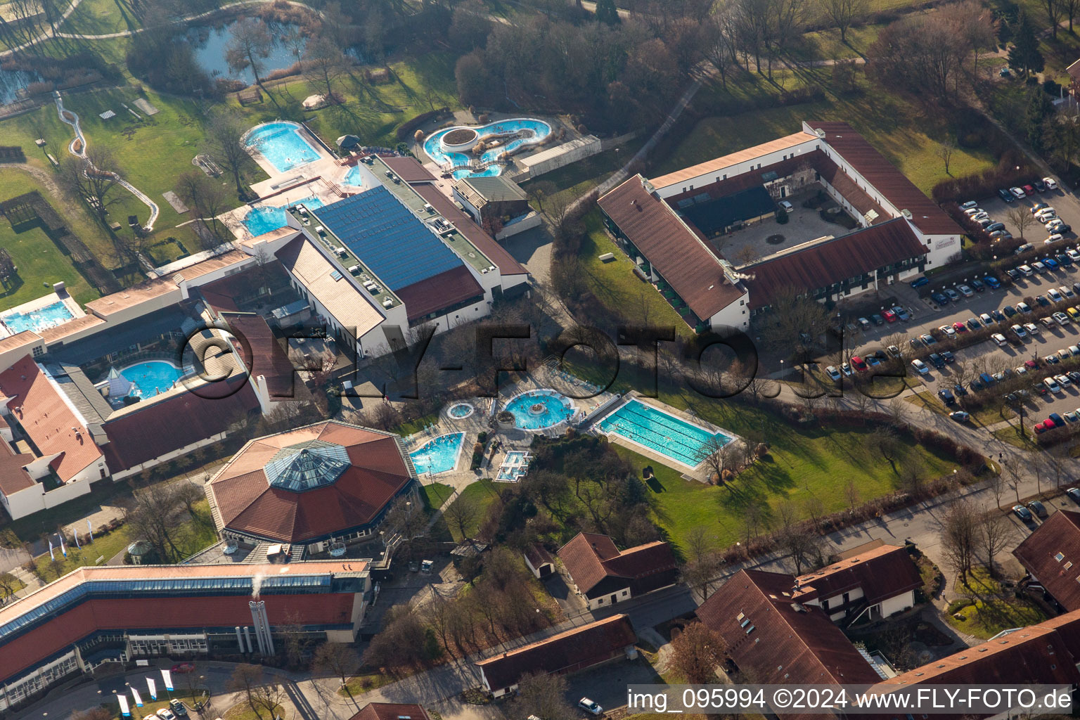 District Aunham in Bad Birnbach in the state Bavaria, Germany seen from above