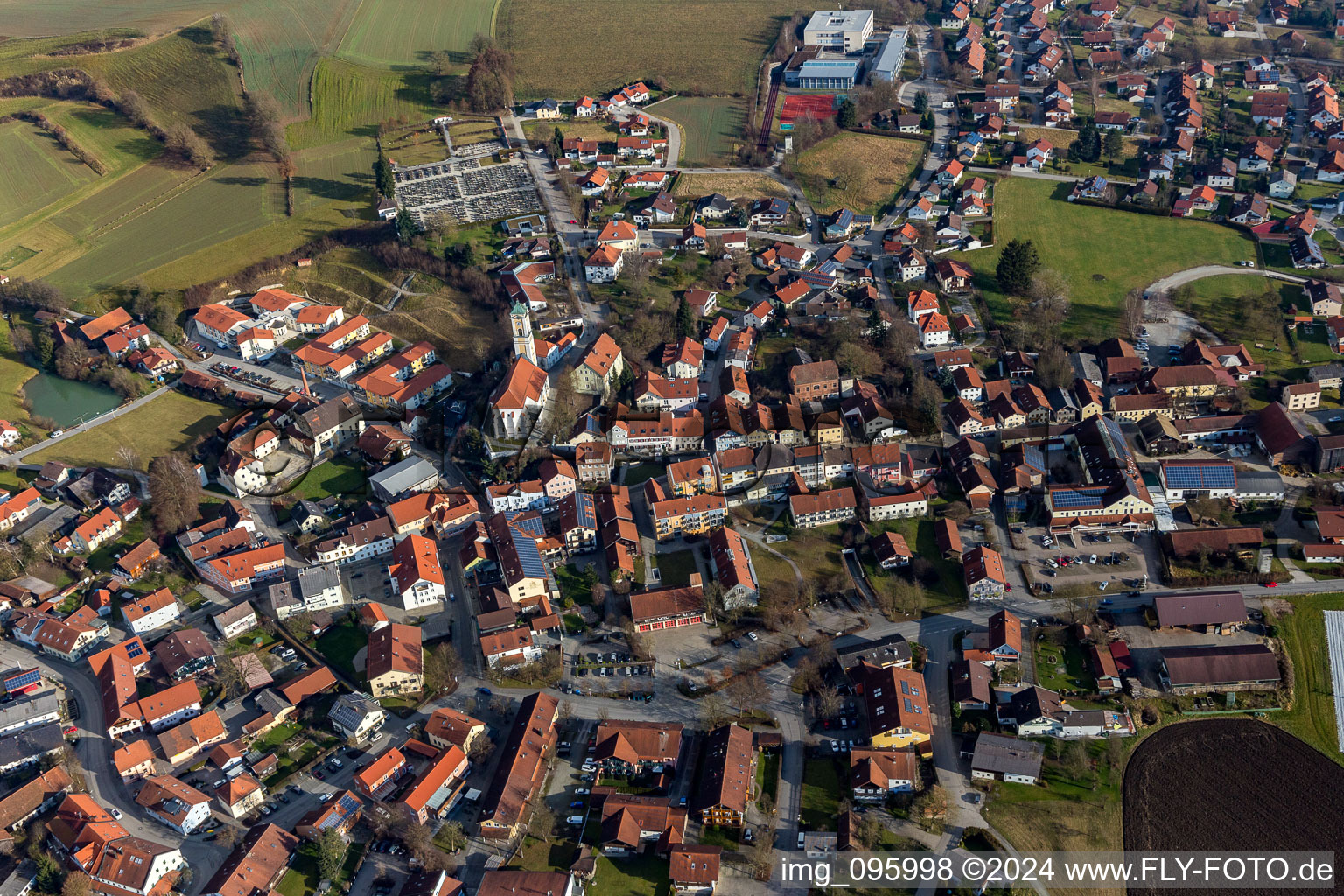 Aerial view of Bad Birnbach in the state Bavaria, Germany