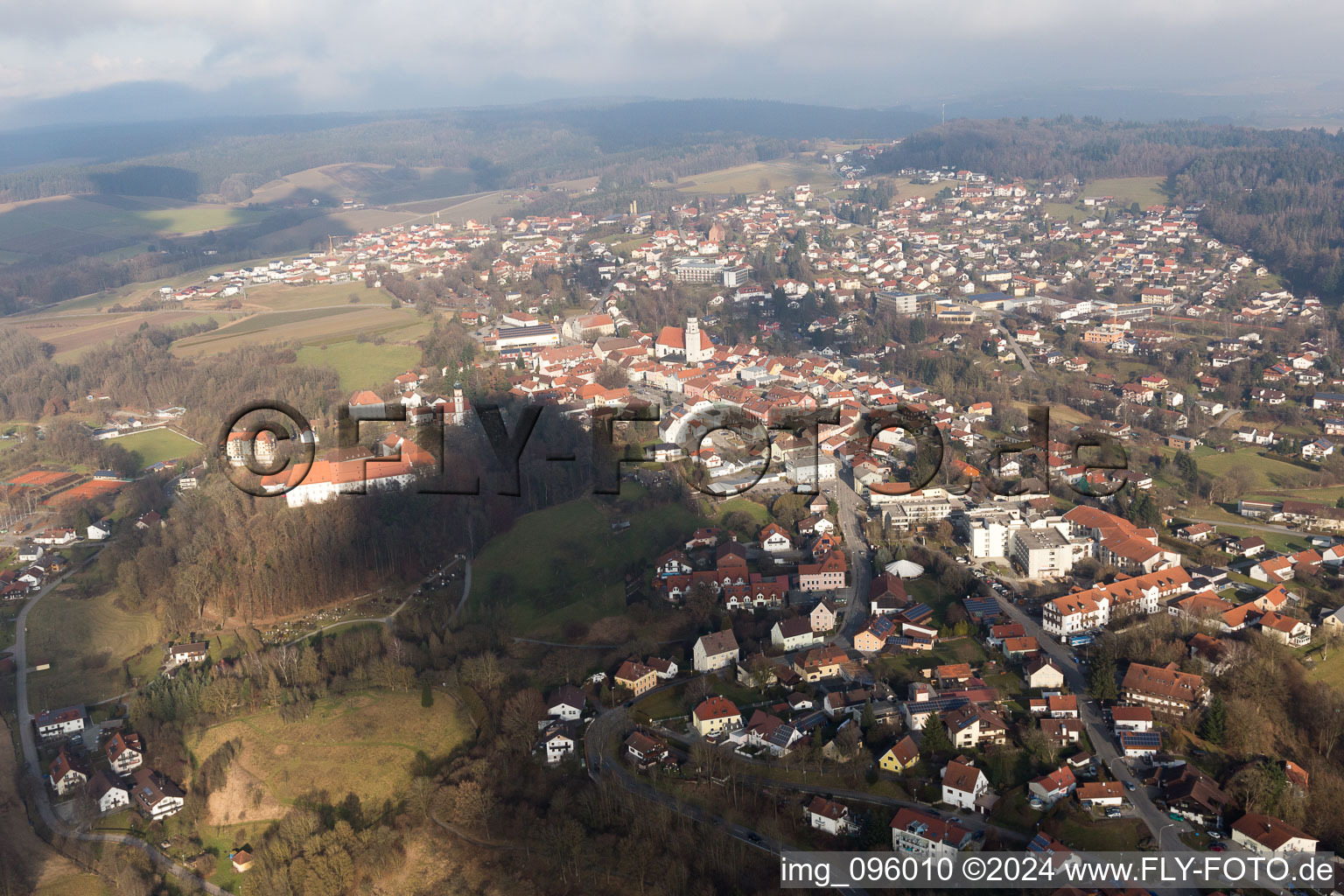 Aerial view of In the Rottal in Bad Griesbach in the state Bavaria, Germany